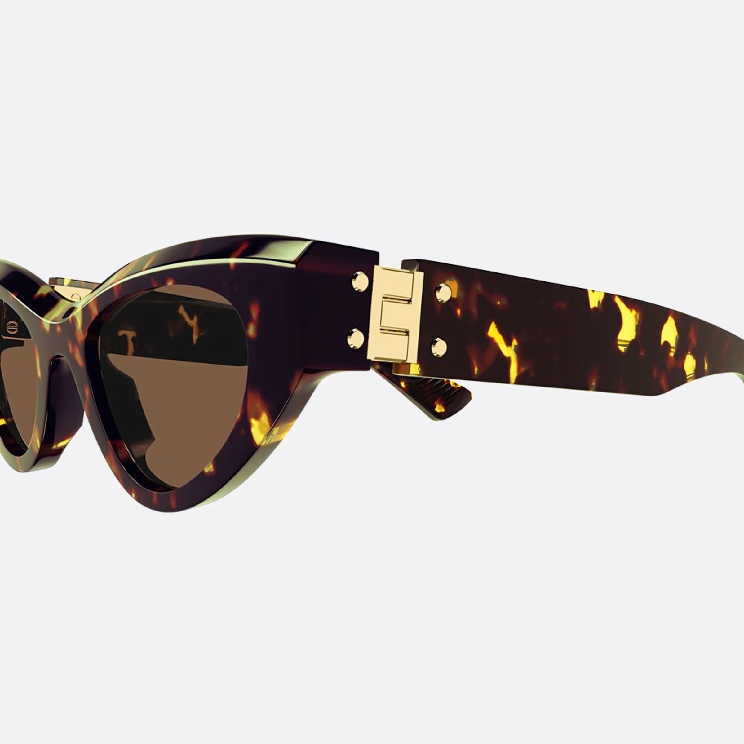 Bottega 49mm Veneta Havana Geometric Woman Sunglasses - Detail View