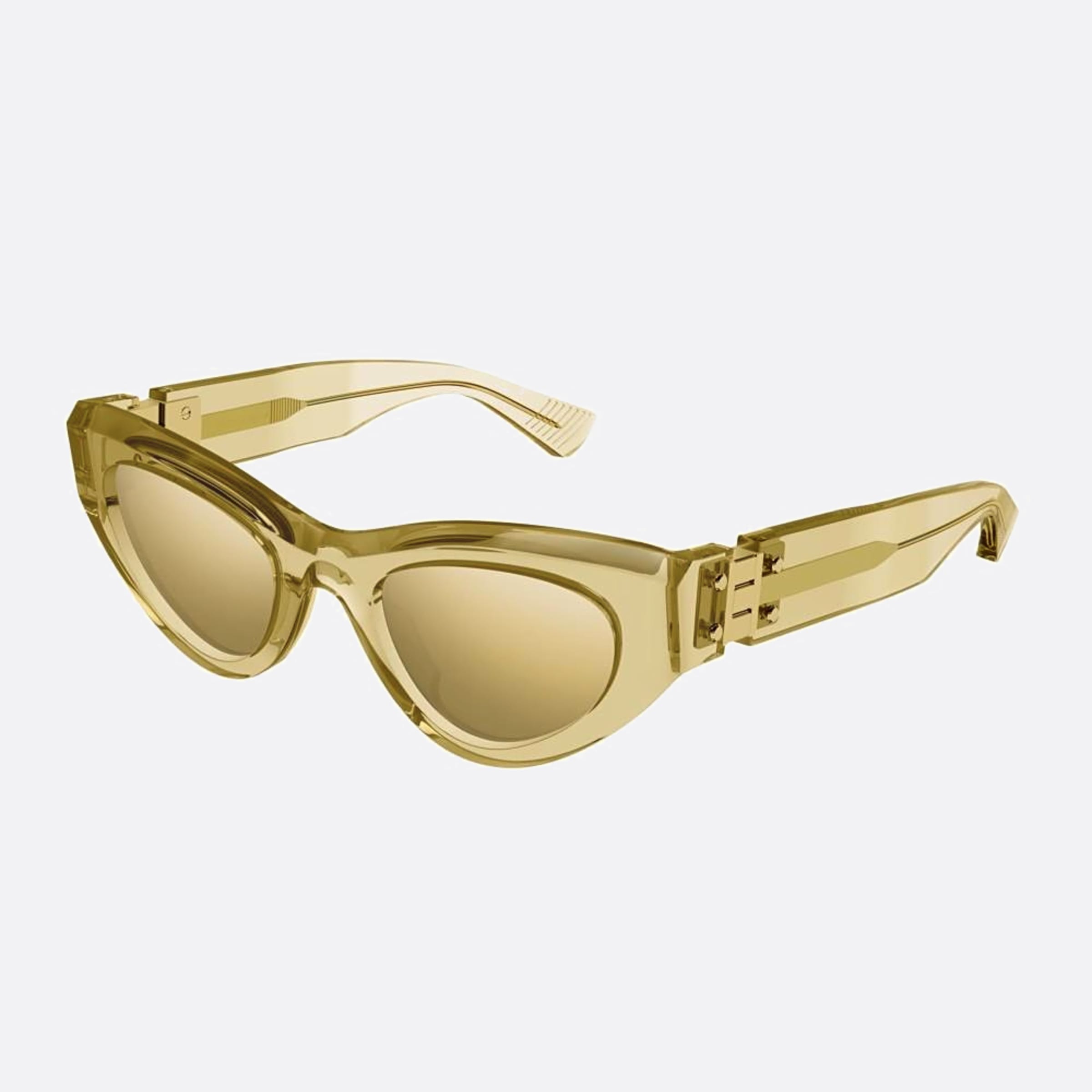 Bottega 49mm Veneta Yellow Geometric Women Sunglasses - Side View