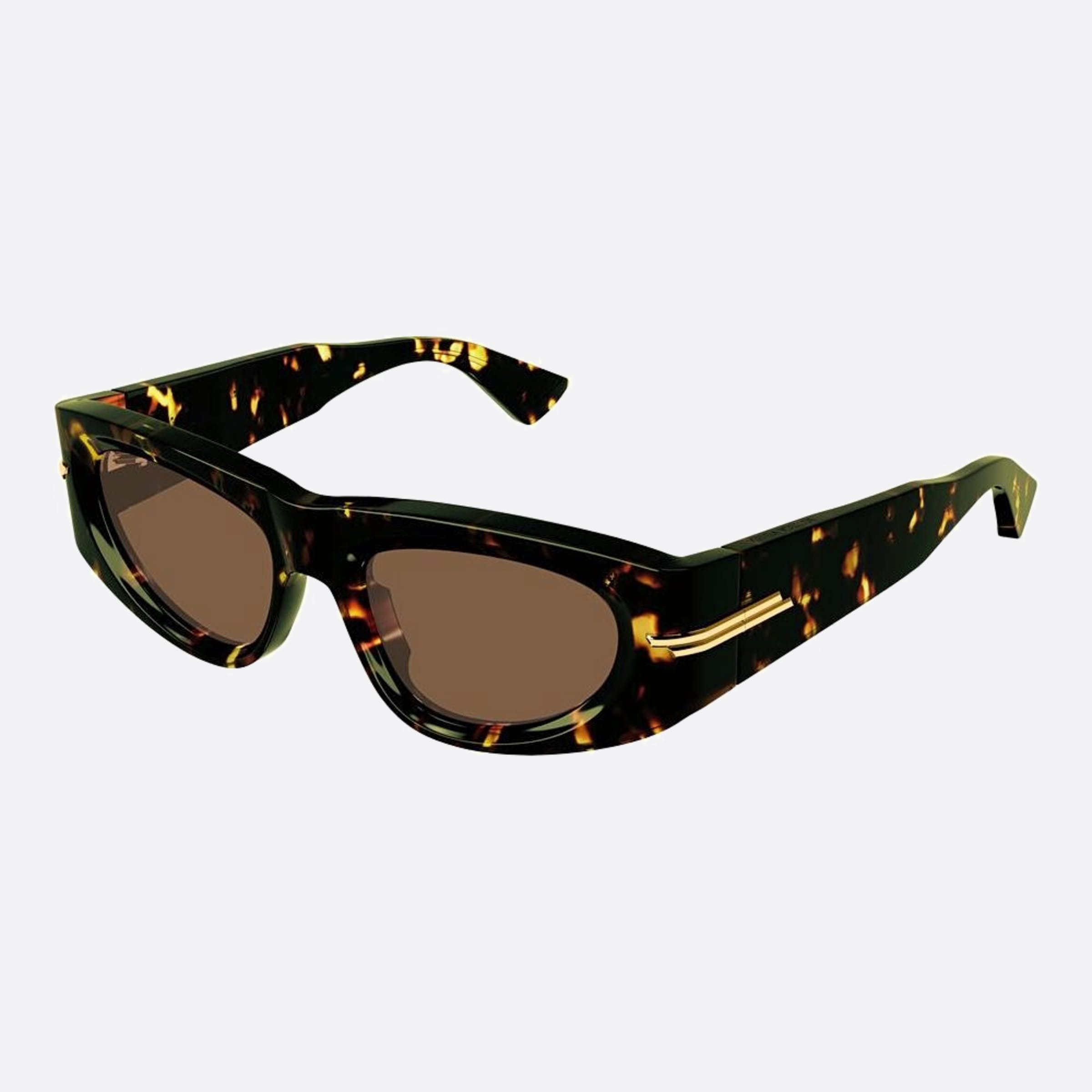 Bottega 51mm Veneta Havana Geometric Women Sunglasses - Side View