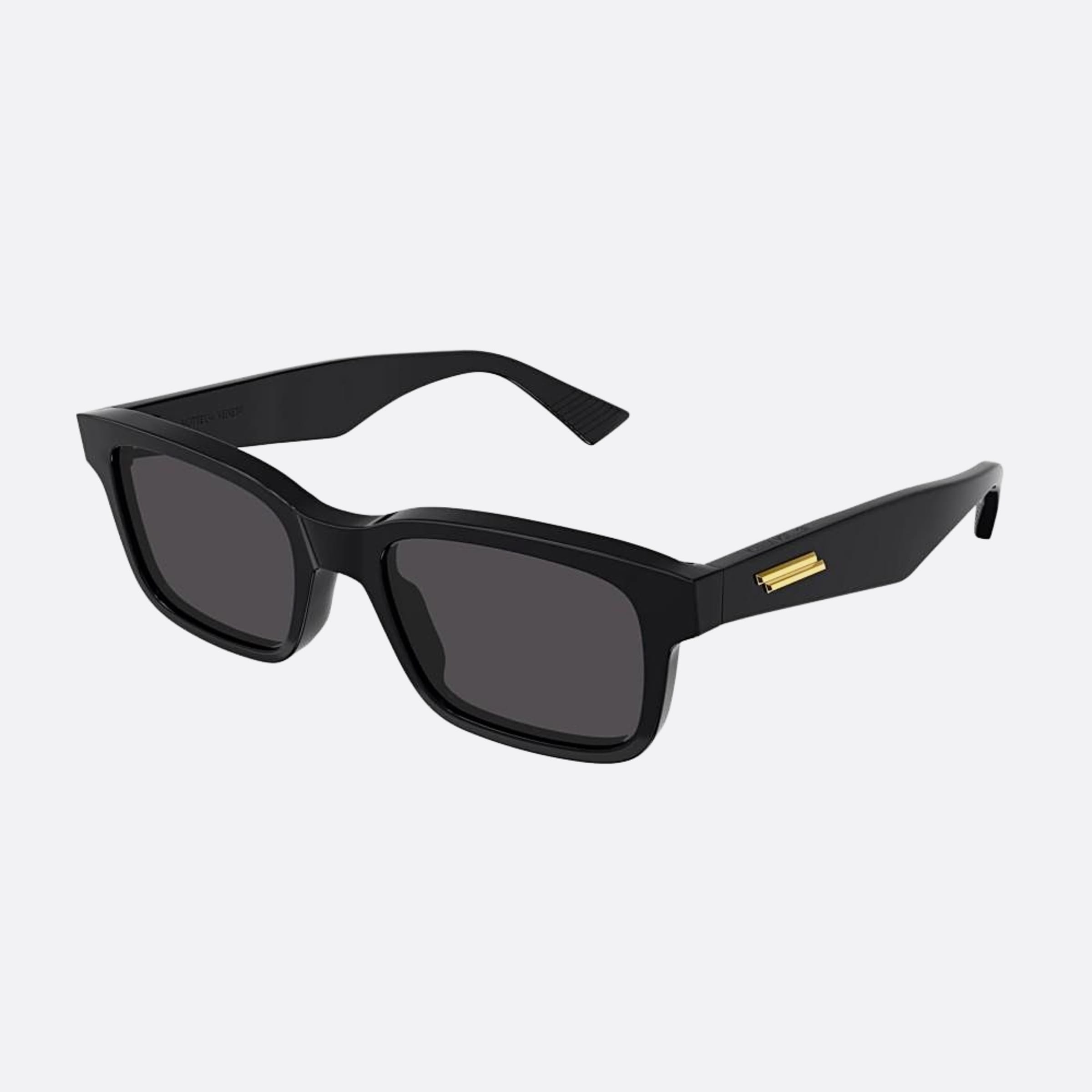 Bottega 53mm Veneta Black Geometric Man Sunglasses - Side View