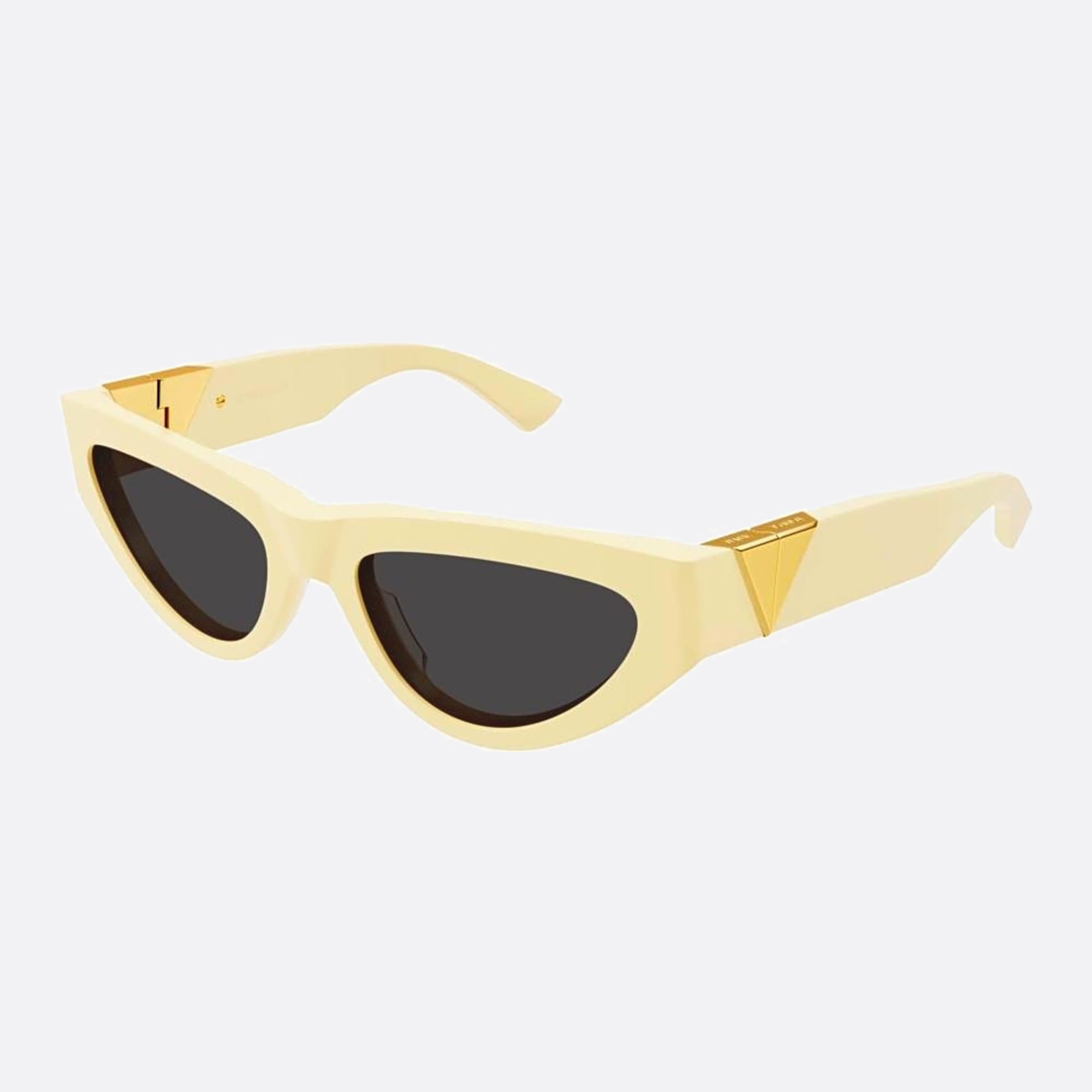 Bottega 55mm Veneta Yellow Cat Eye Woman Sunglasses - Side View