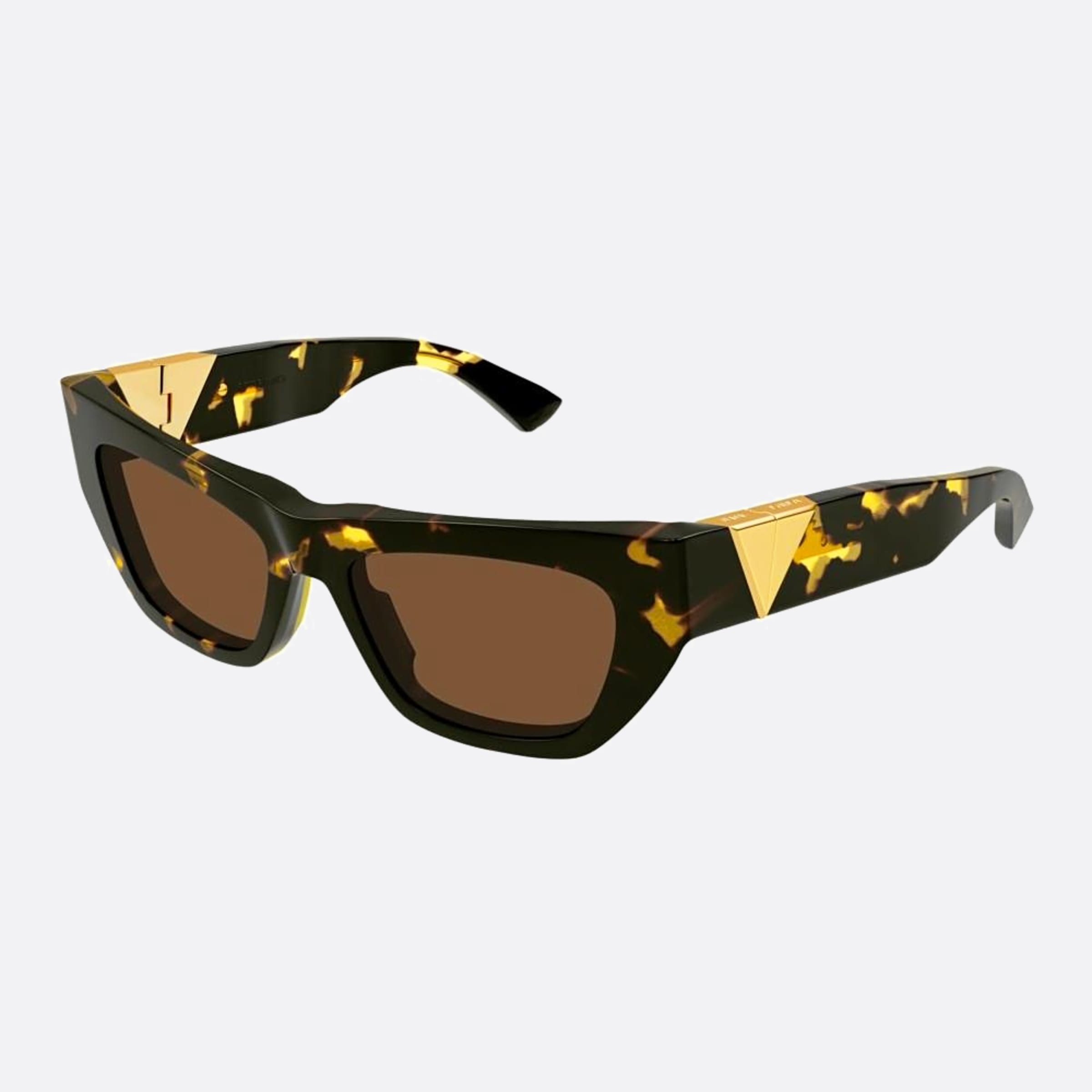 Bottega 52mm Veneta Havana Geometric Woman Sunglasses - Side View