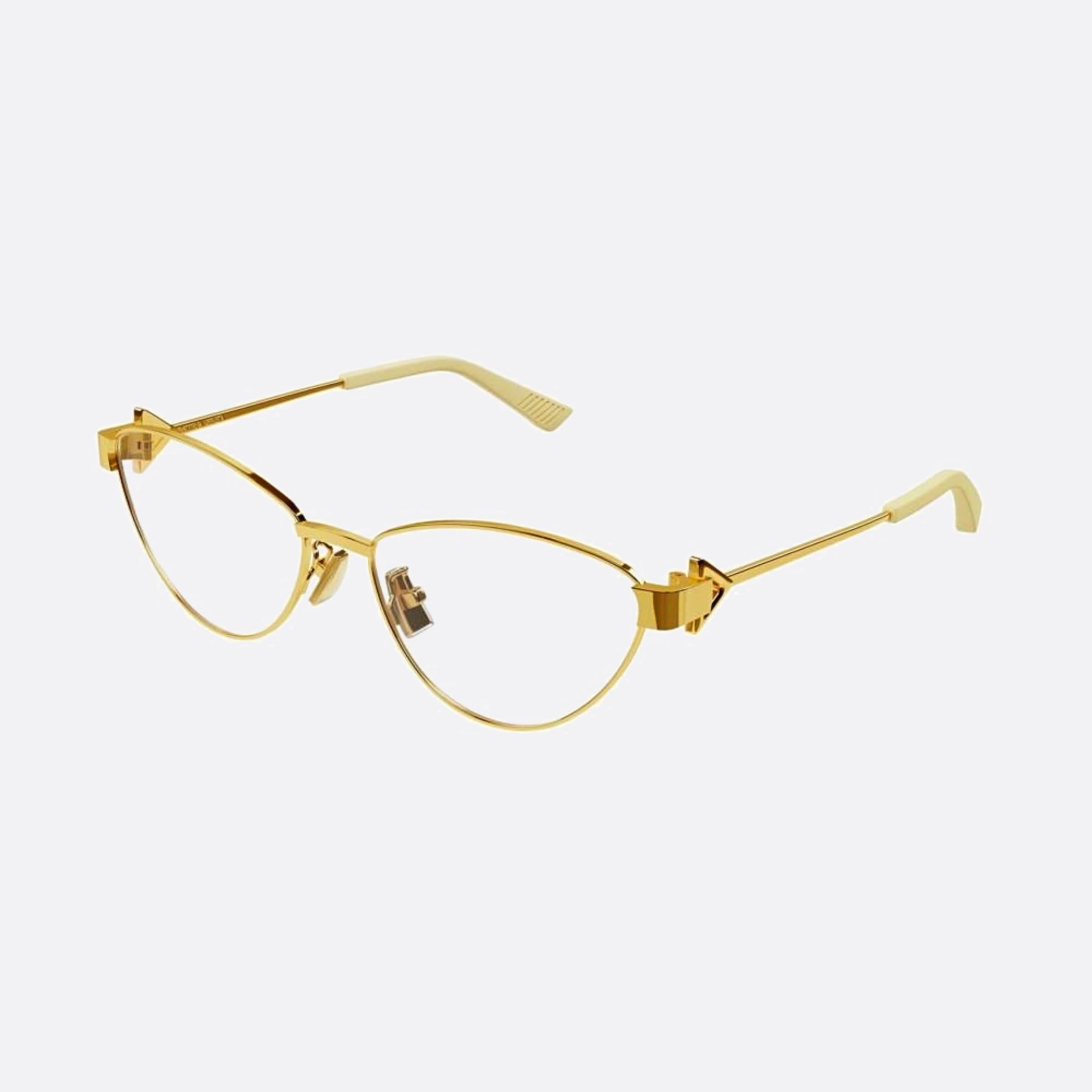 Bottega 56mm Veneta Gold Cat Eye Woman Eyeglasses - Side View