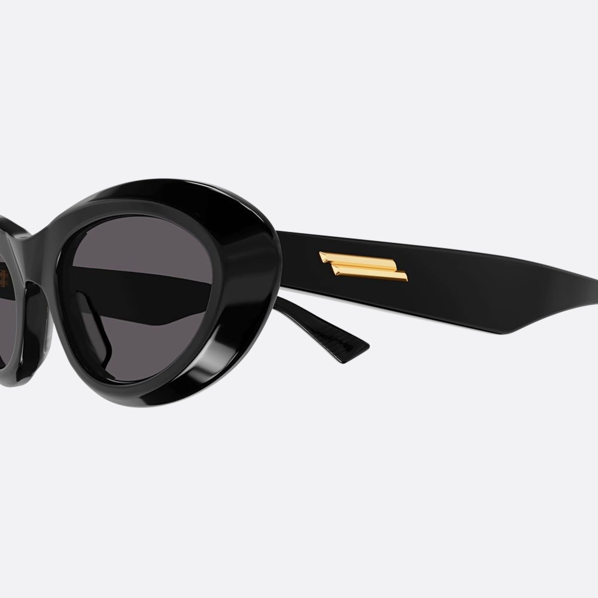 Bottega 53mm Veneta Black Geometric Women Sunglasses - Detail View