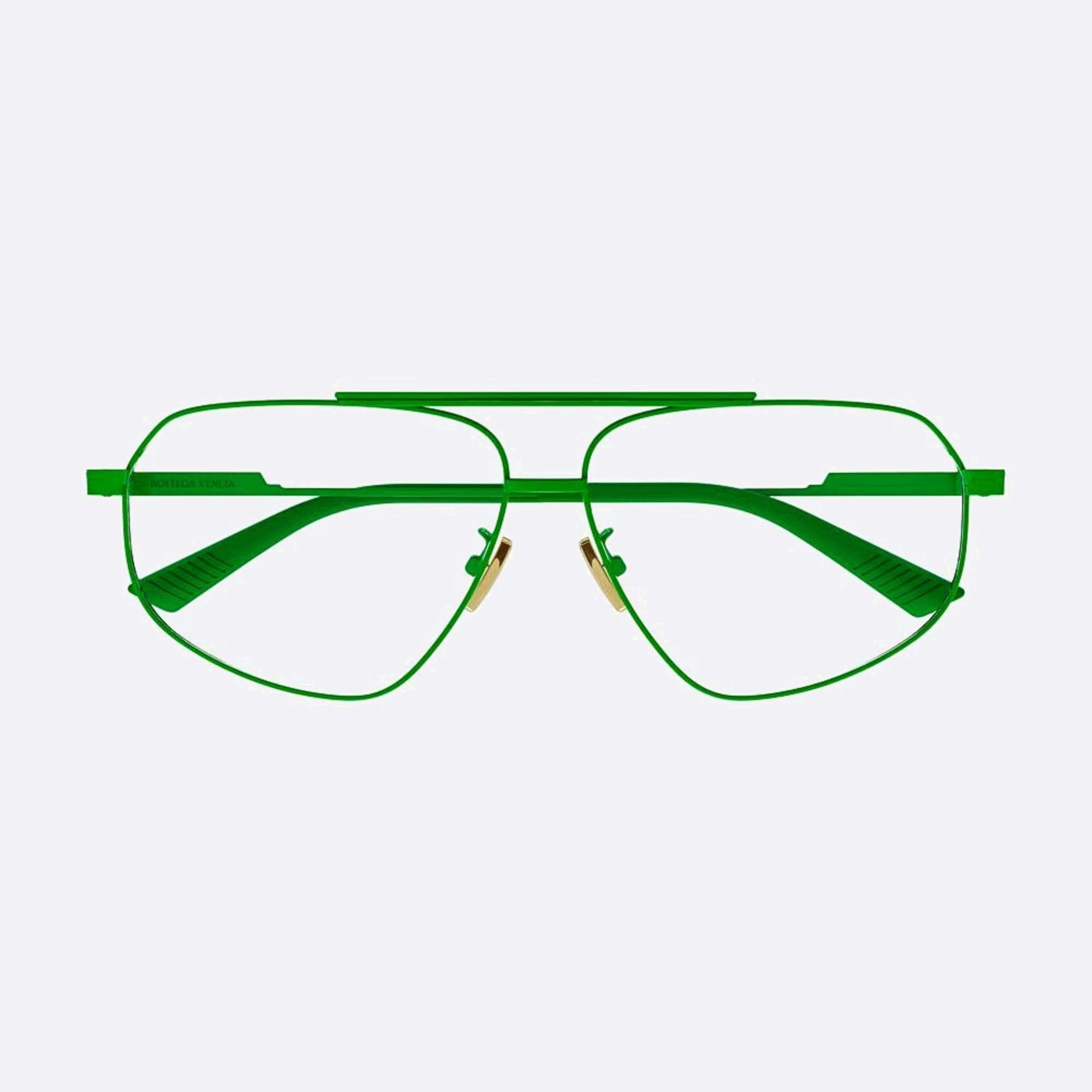Bottega 59mm Veneta Green Pilot Unisex Eyeglasses - Main View