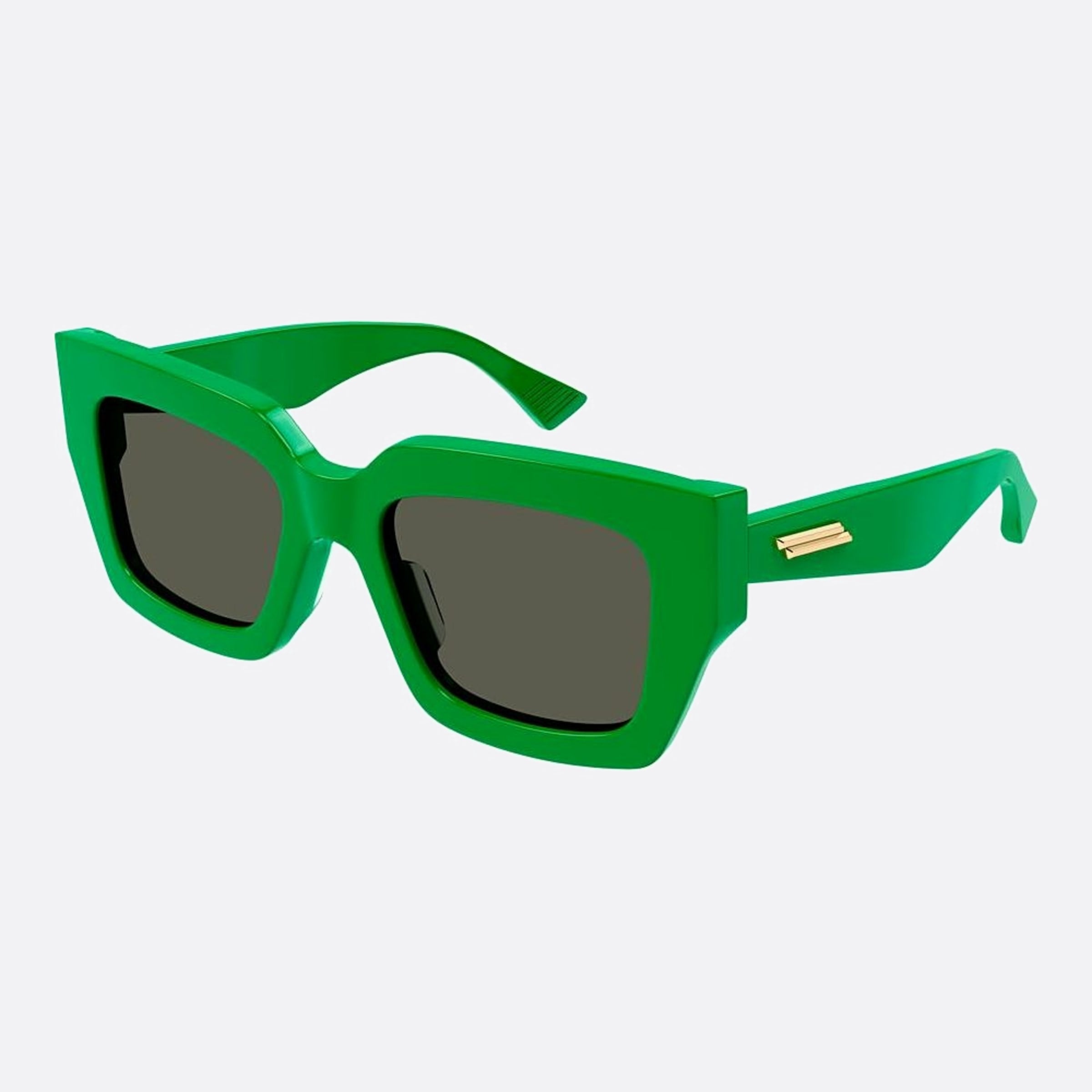 Bottega 52mm Veneta Green Squared Woman Sunglasses - Side View