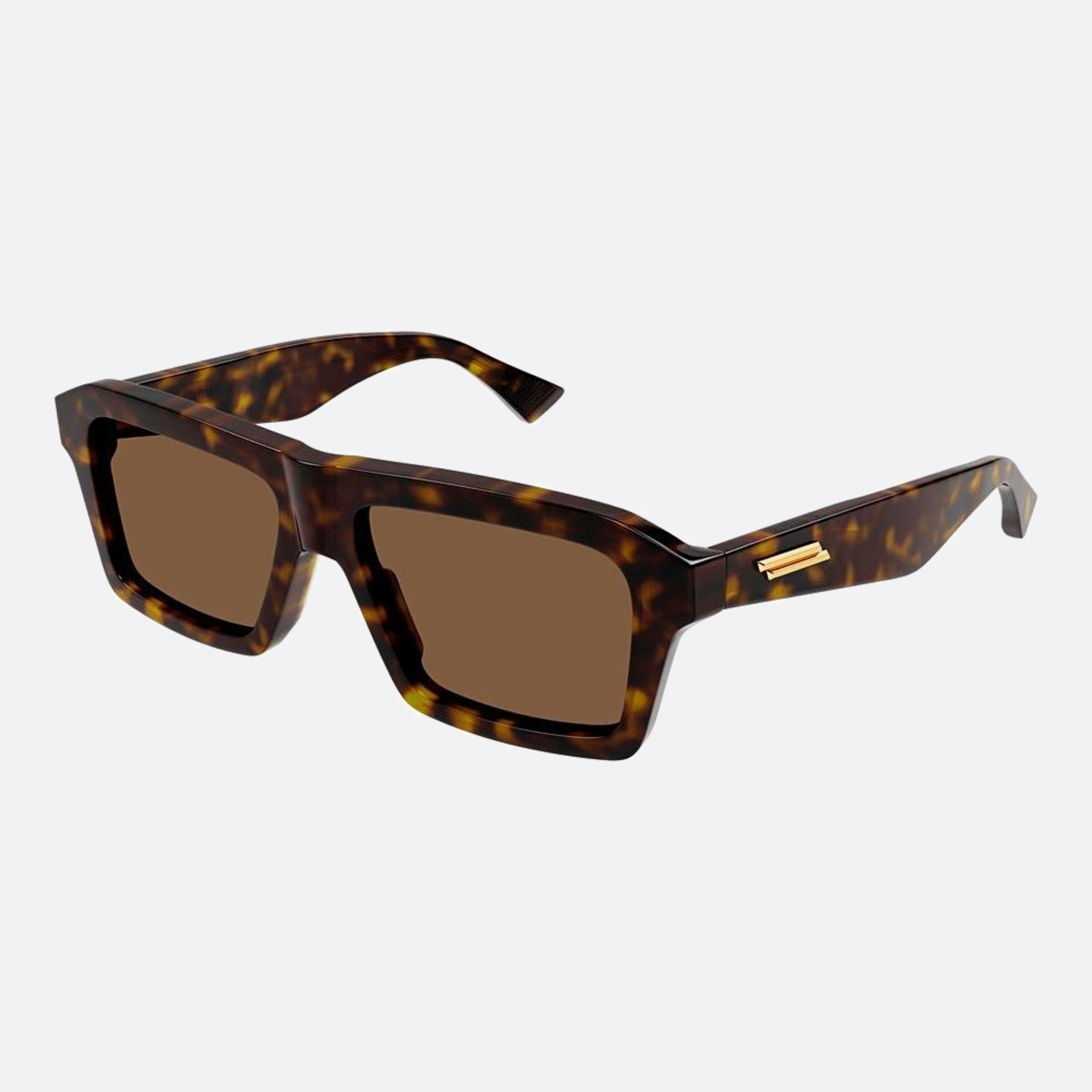 Bottega 55mm Veneta Havana Squared Man Sunglasses - Side View