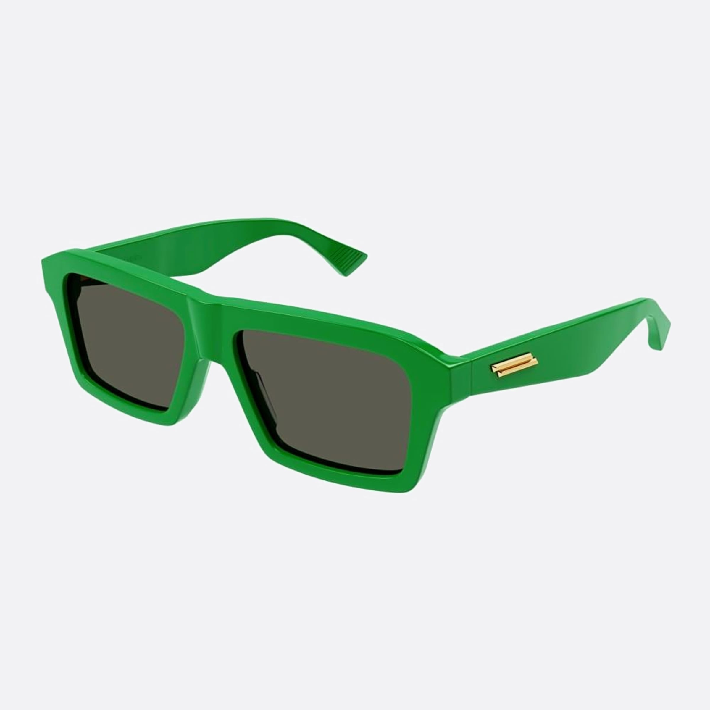 Bottega 55mm Veneta Green Squared Man Sunglasses - Side View