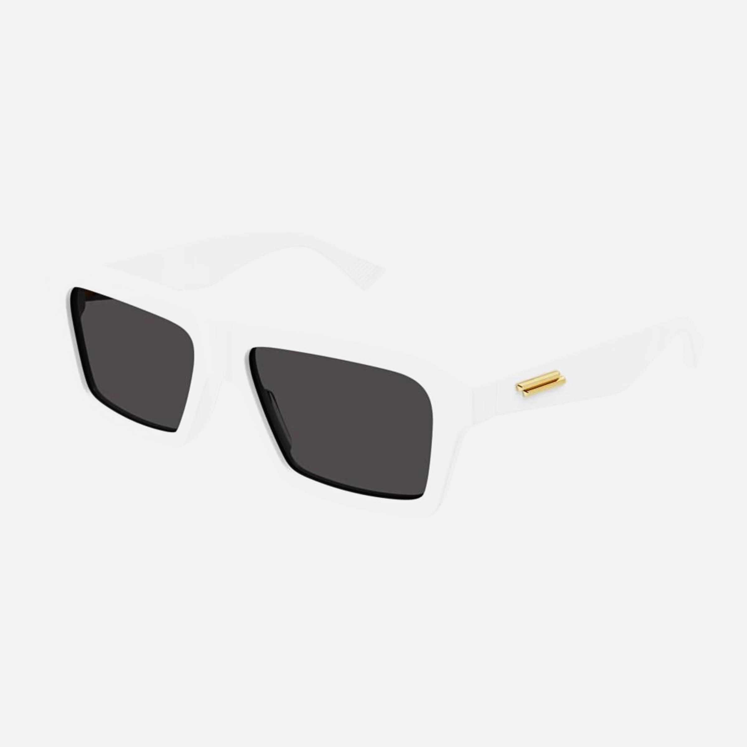 Bottega 55mm Veneta White Squared Men Sunglasses - Side View