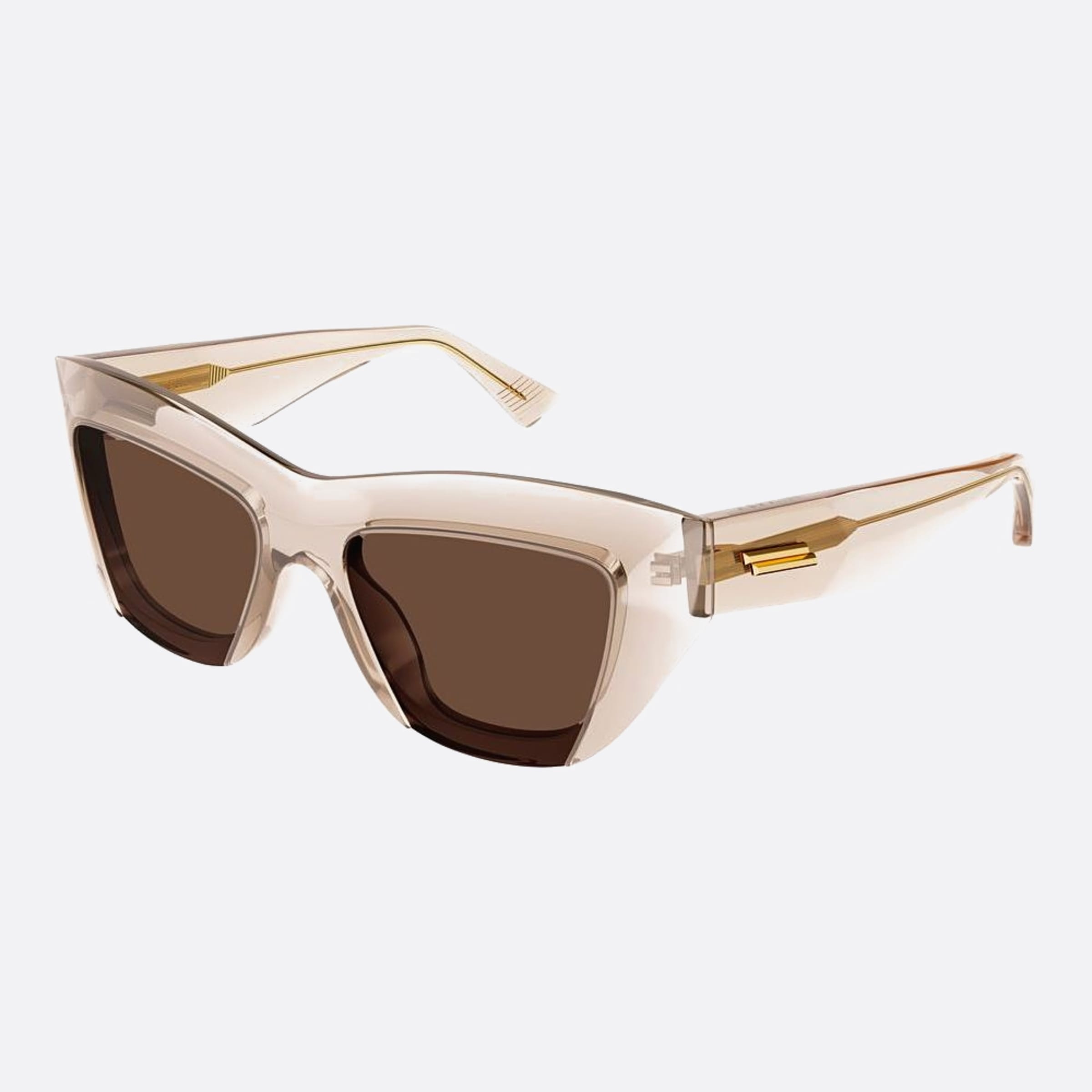 Bottega 52mm Veneta Qwe Brown Squared Woman Sunglasses - Side View