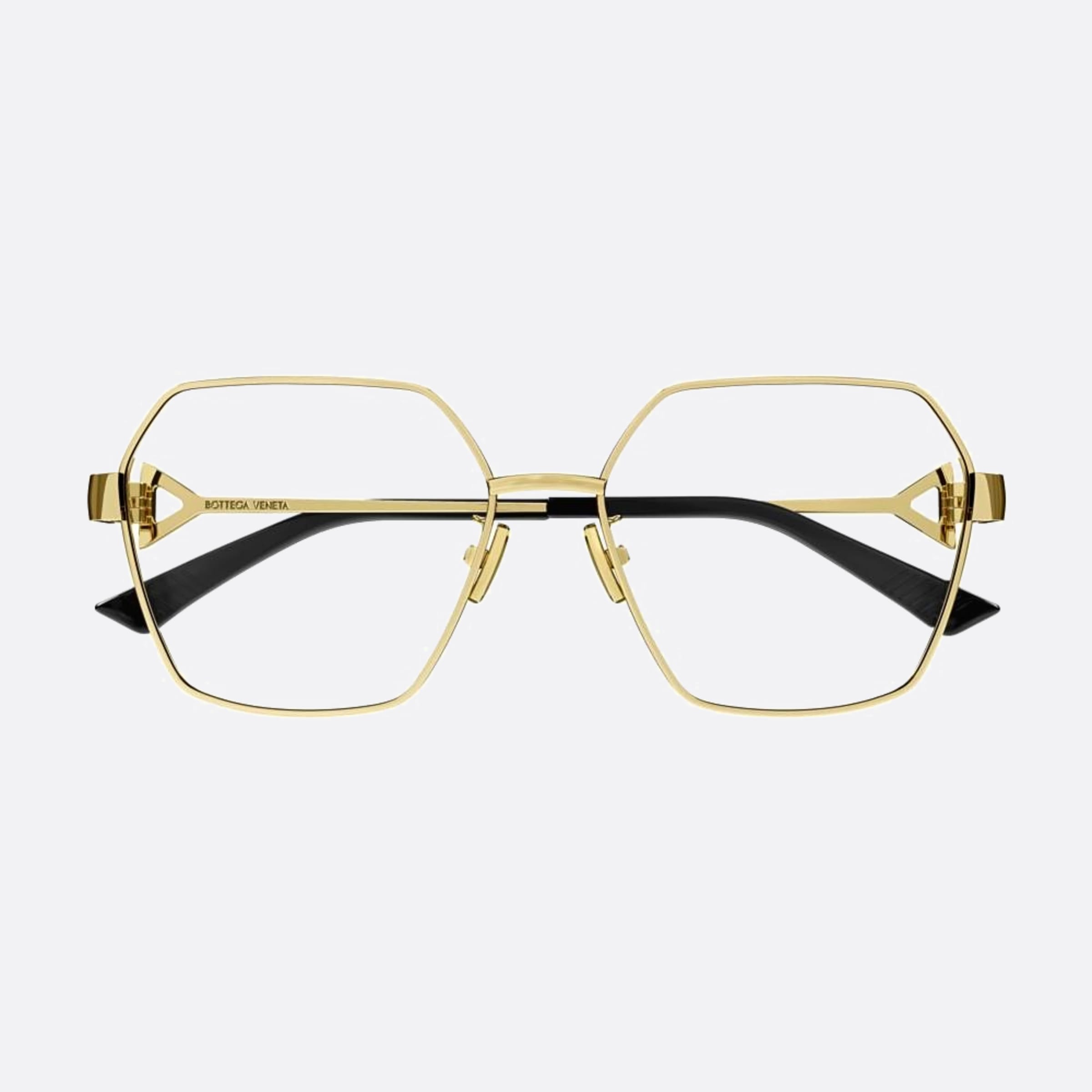 Bottega 57mm Veneta Gold Squared Woman Eyeglasses - Main View