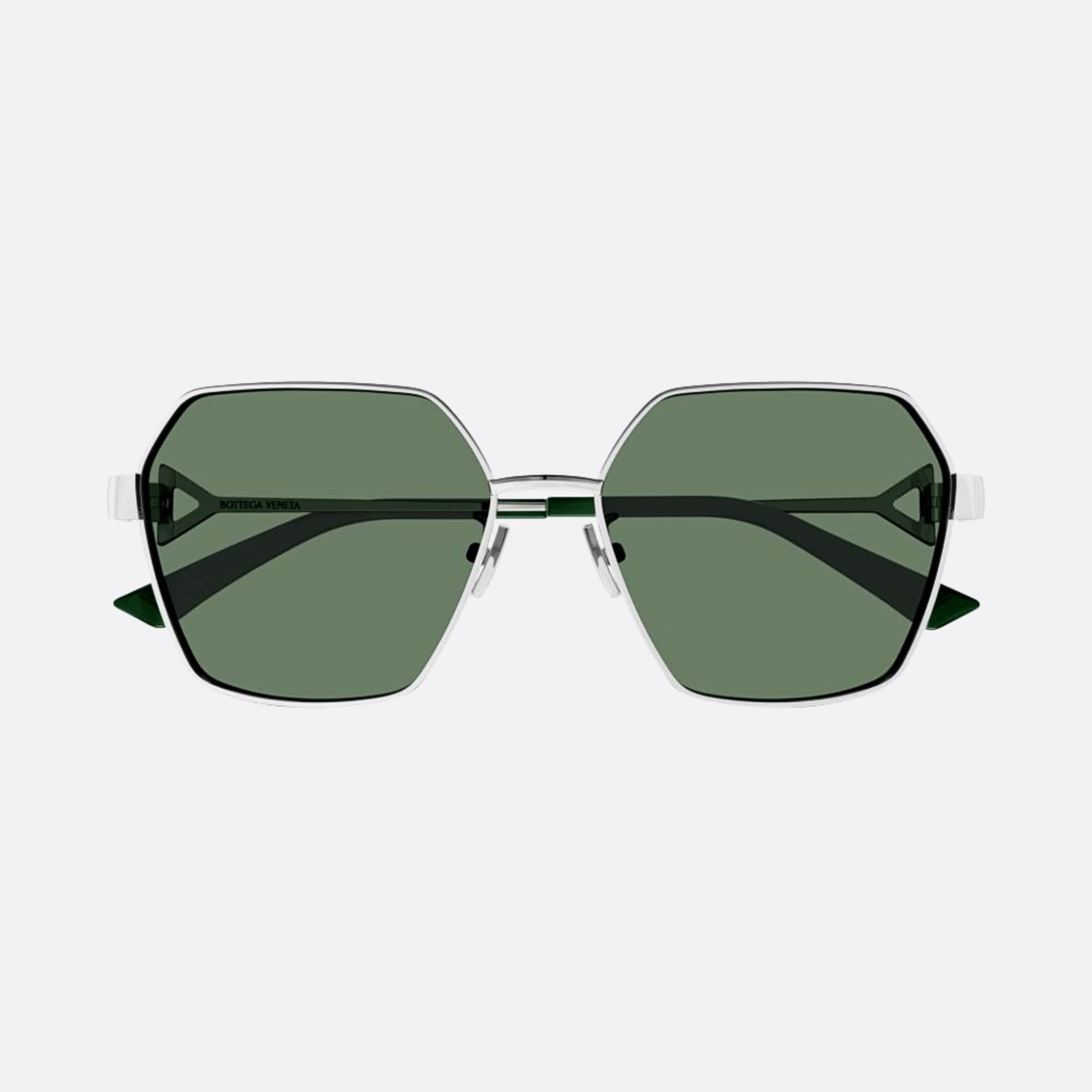 Bottega 57mm Veneta Silver Squared Women Sunglasses - Main View