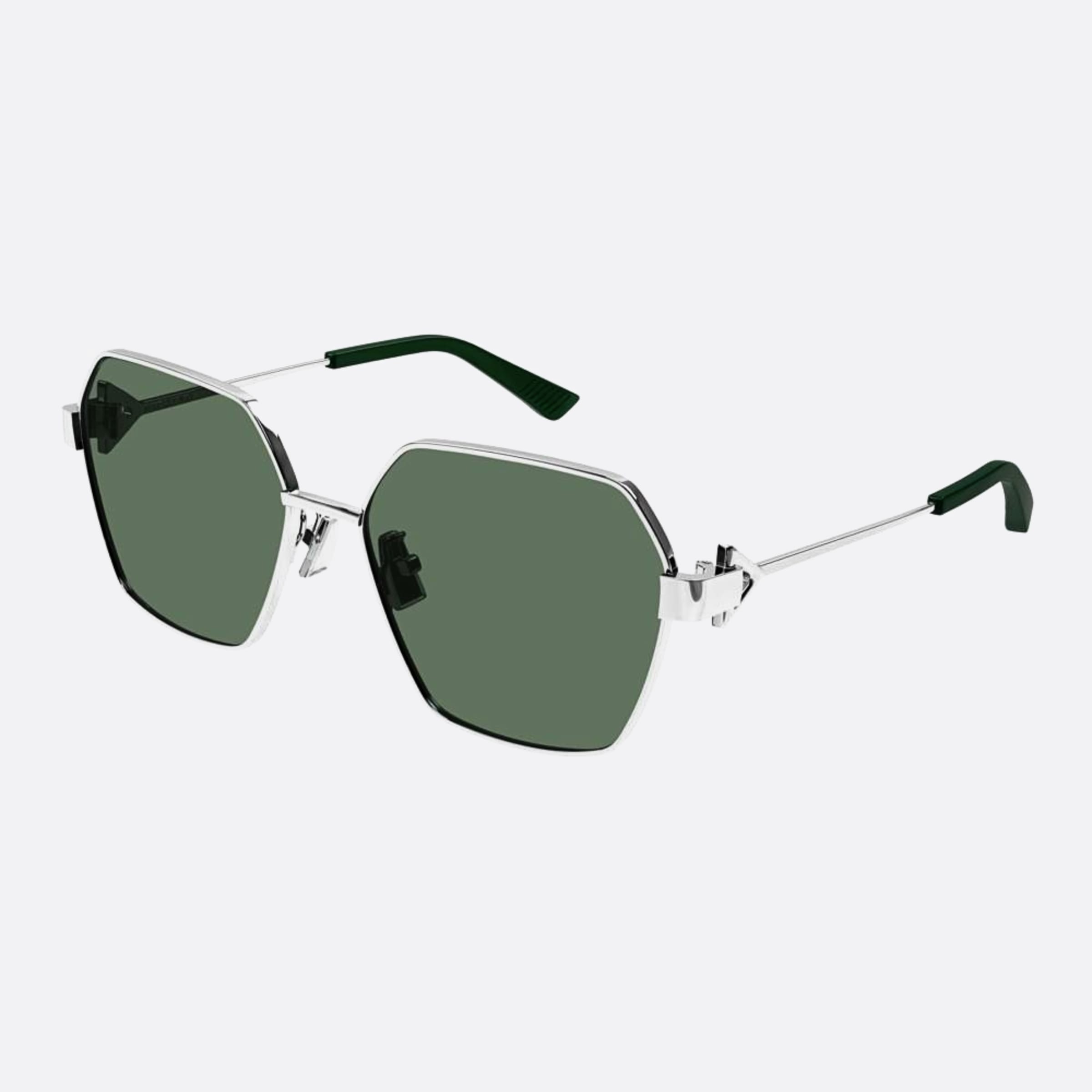 Bottega 57mm Veneta Silver Squared Women Sunglasses - Side View