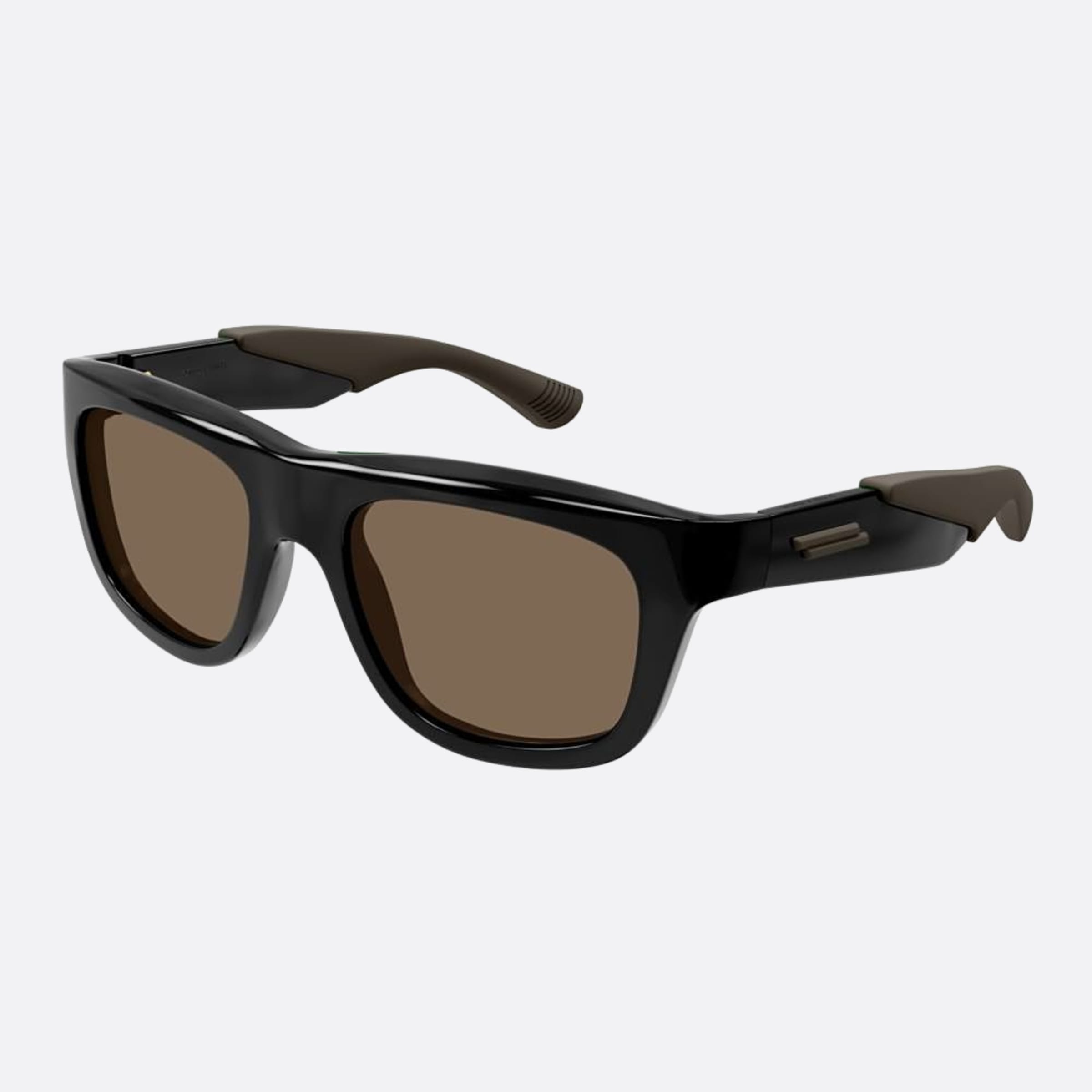 Bottega 53mm Veneta Black Squared Man Sunglasses - Side View