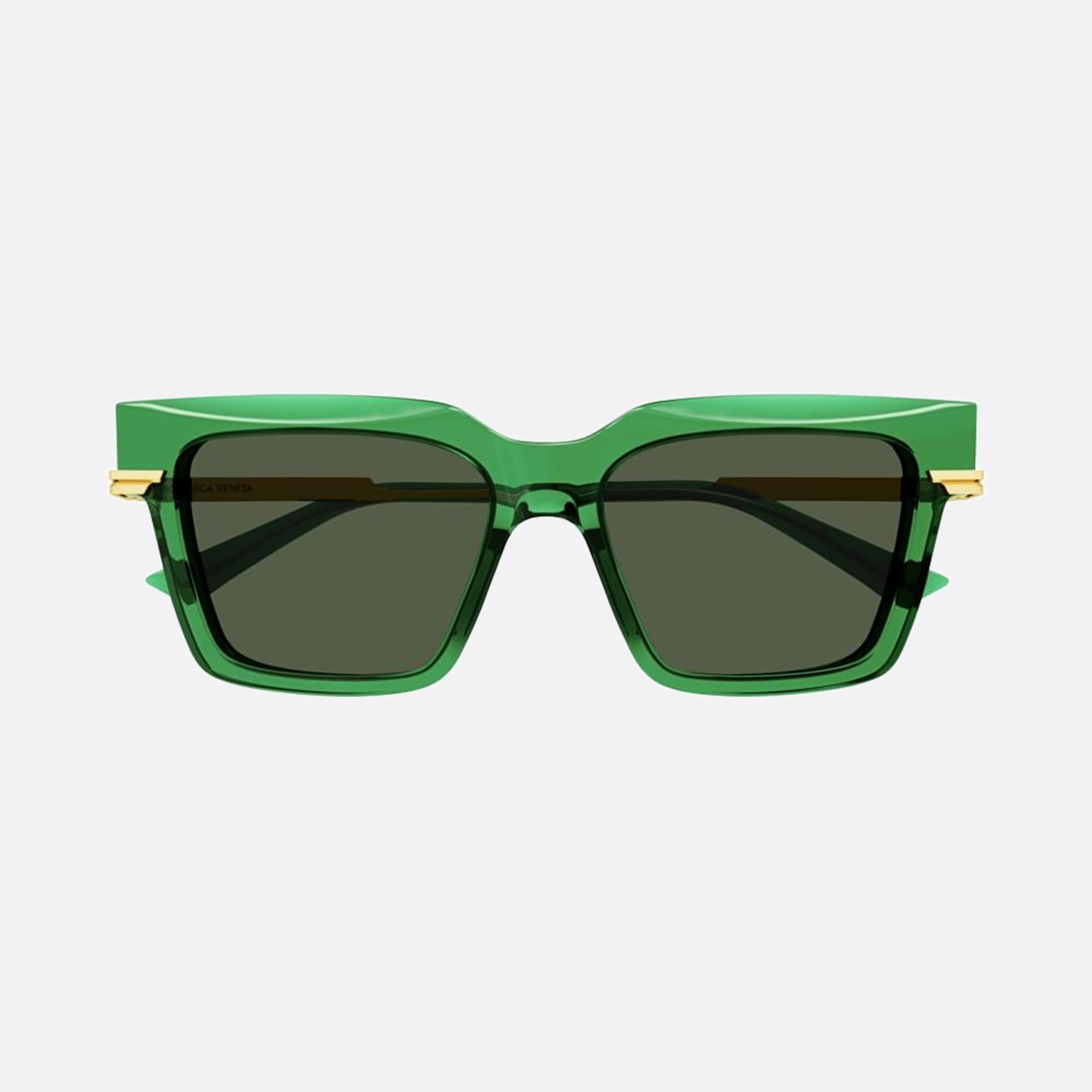 Bottega 53mm Veneta Green Squared Woman Sunglasses - Main View