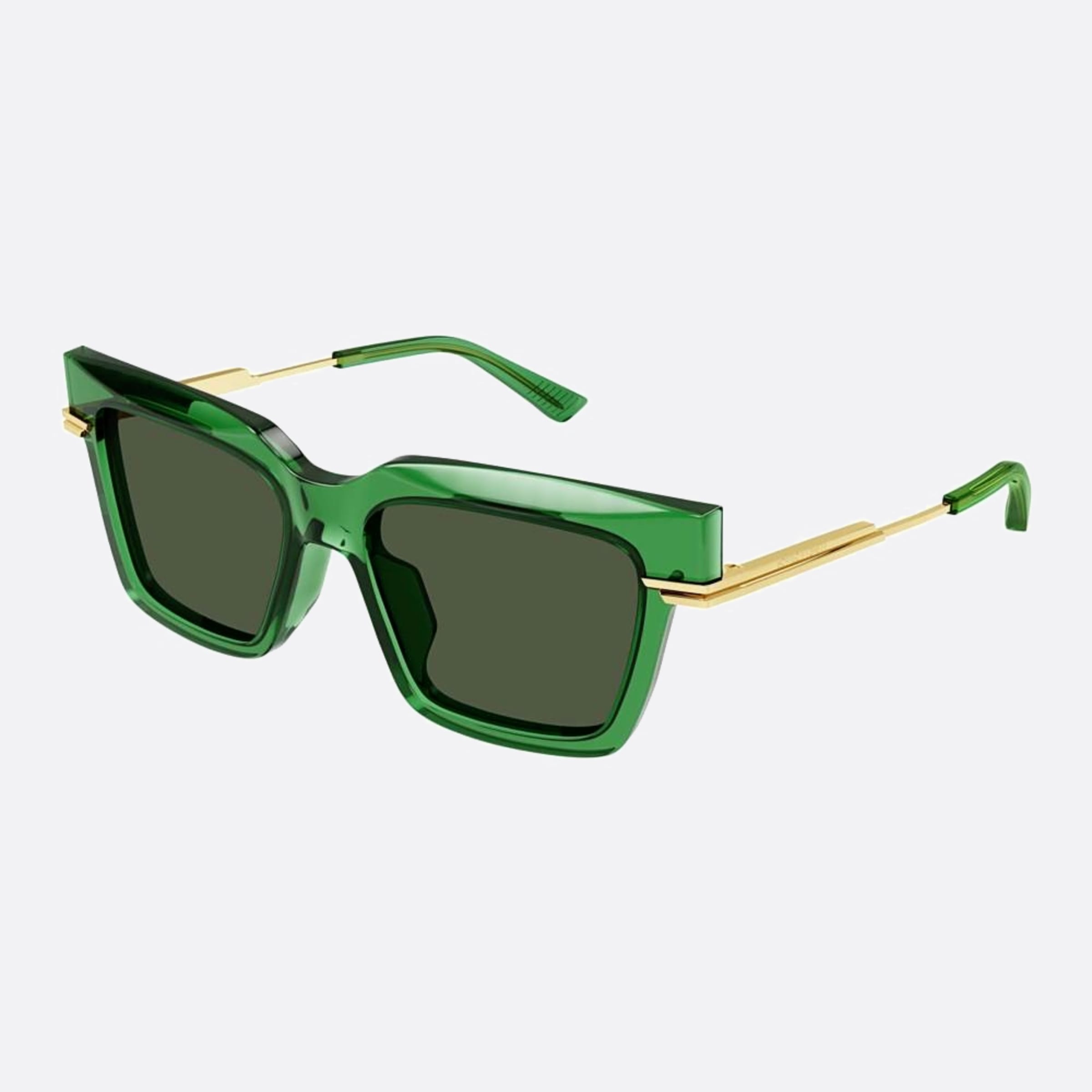 Bottega 53mm Veneta Green Squared Woman Sunglasses - Side View