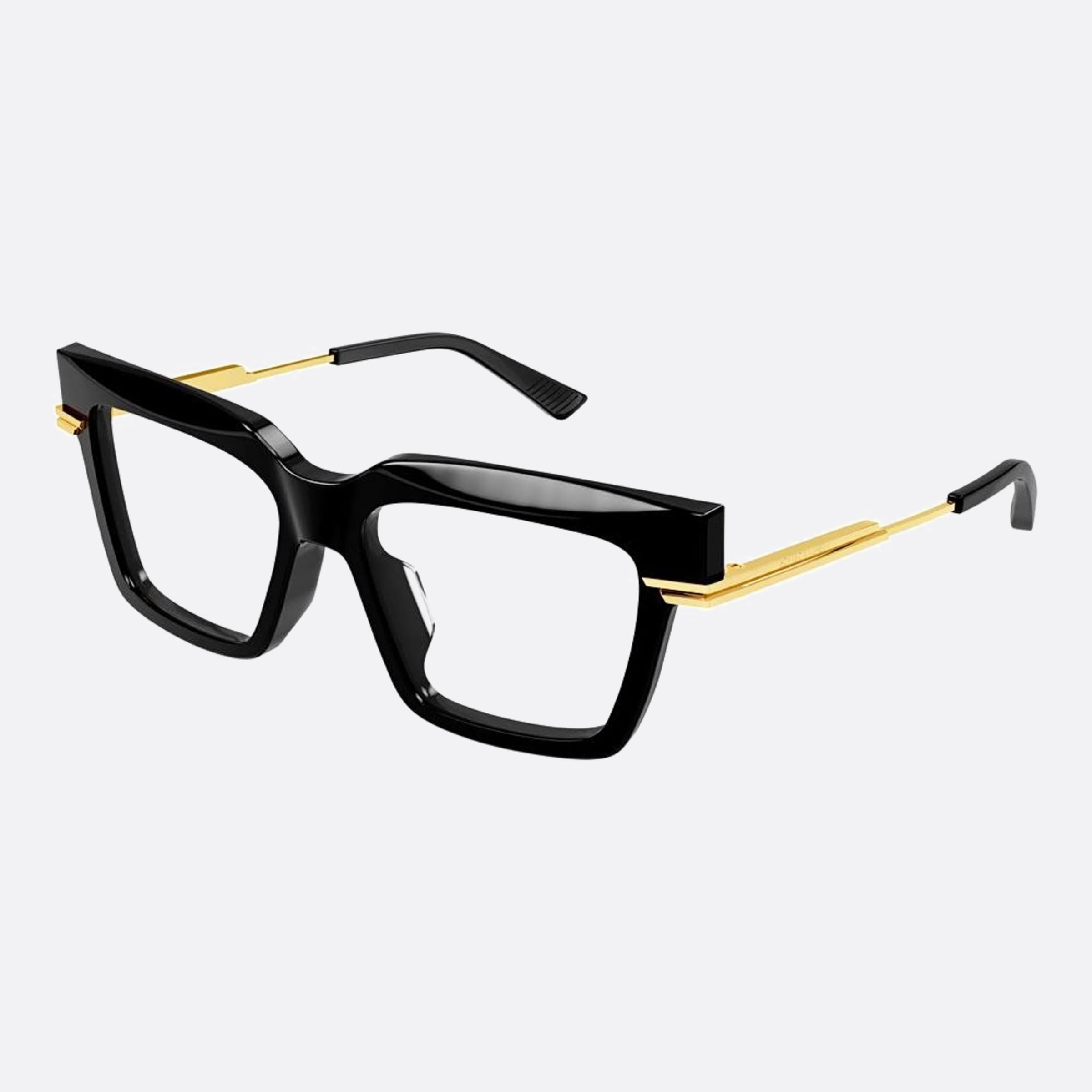 Bottega 53mm Veneta Black Squared Woman Eyeglasses - Side View