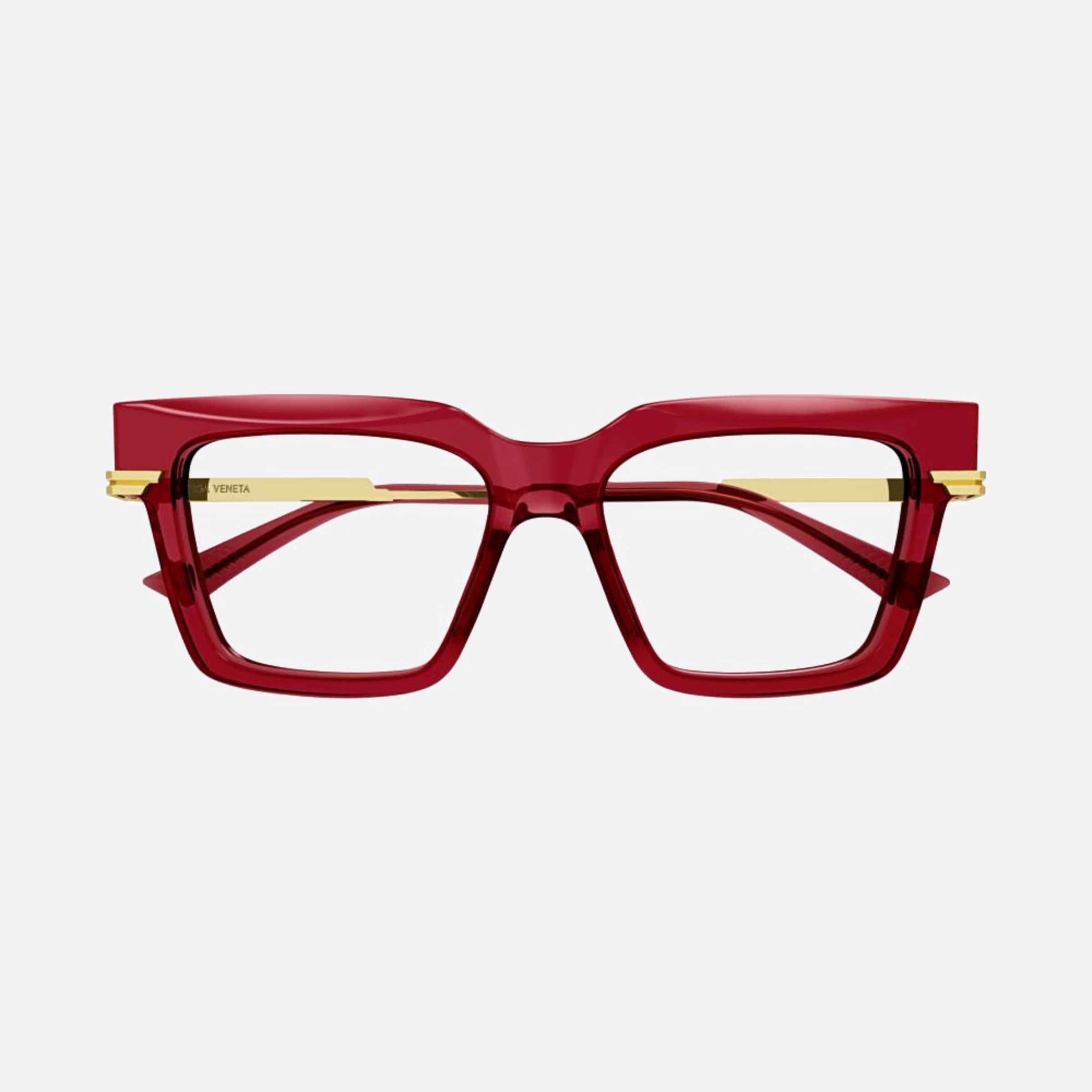 Bottega 53mm Veneta Red Squared Woman Eyeglasses - Main View