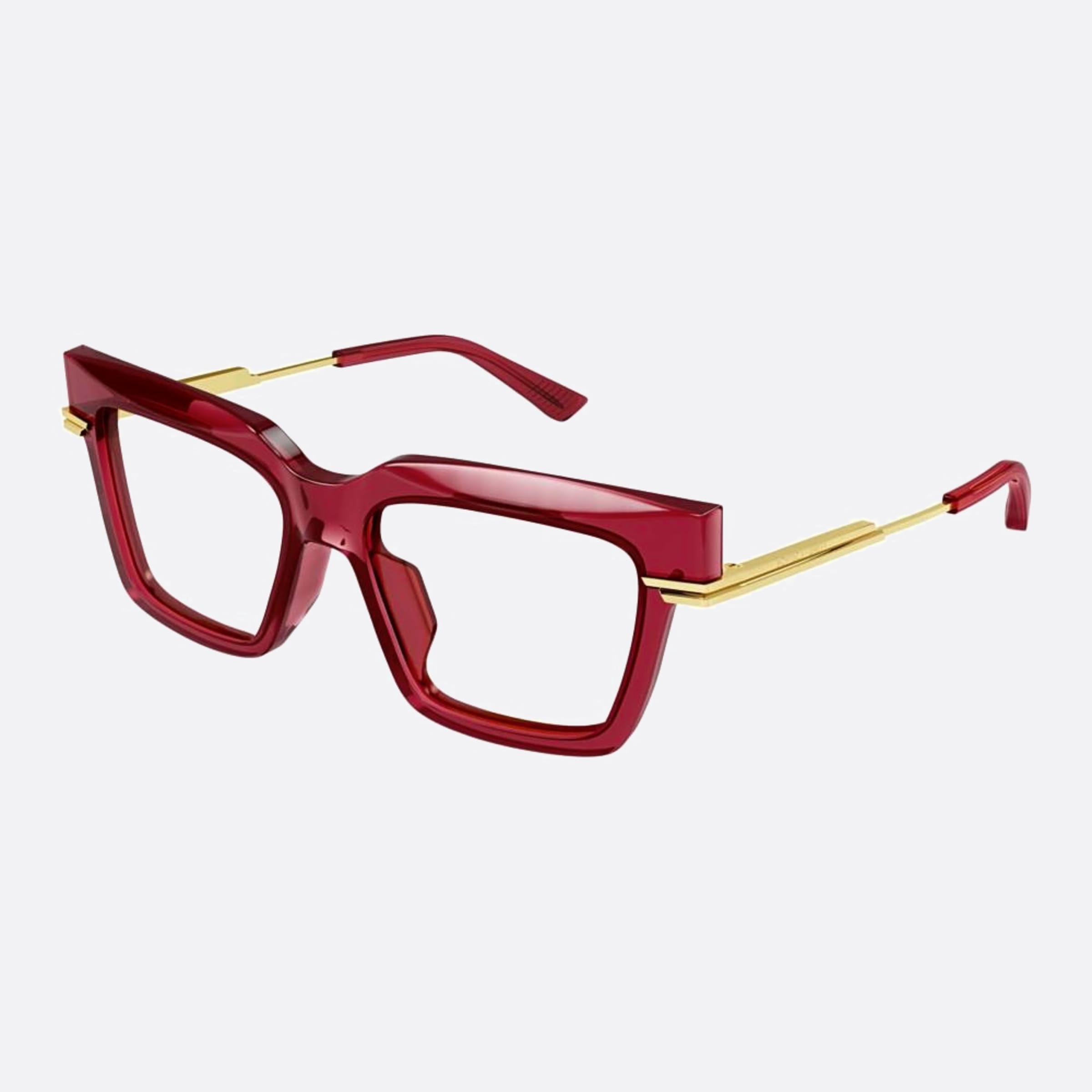 Bottega 53mm Veneta Red Squared Woman Eyeglasses - Side View