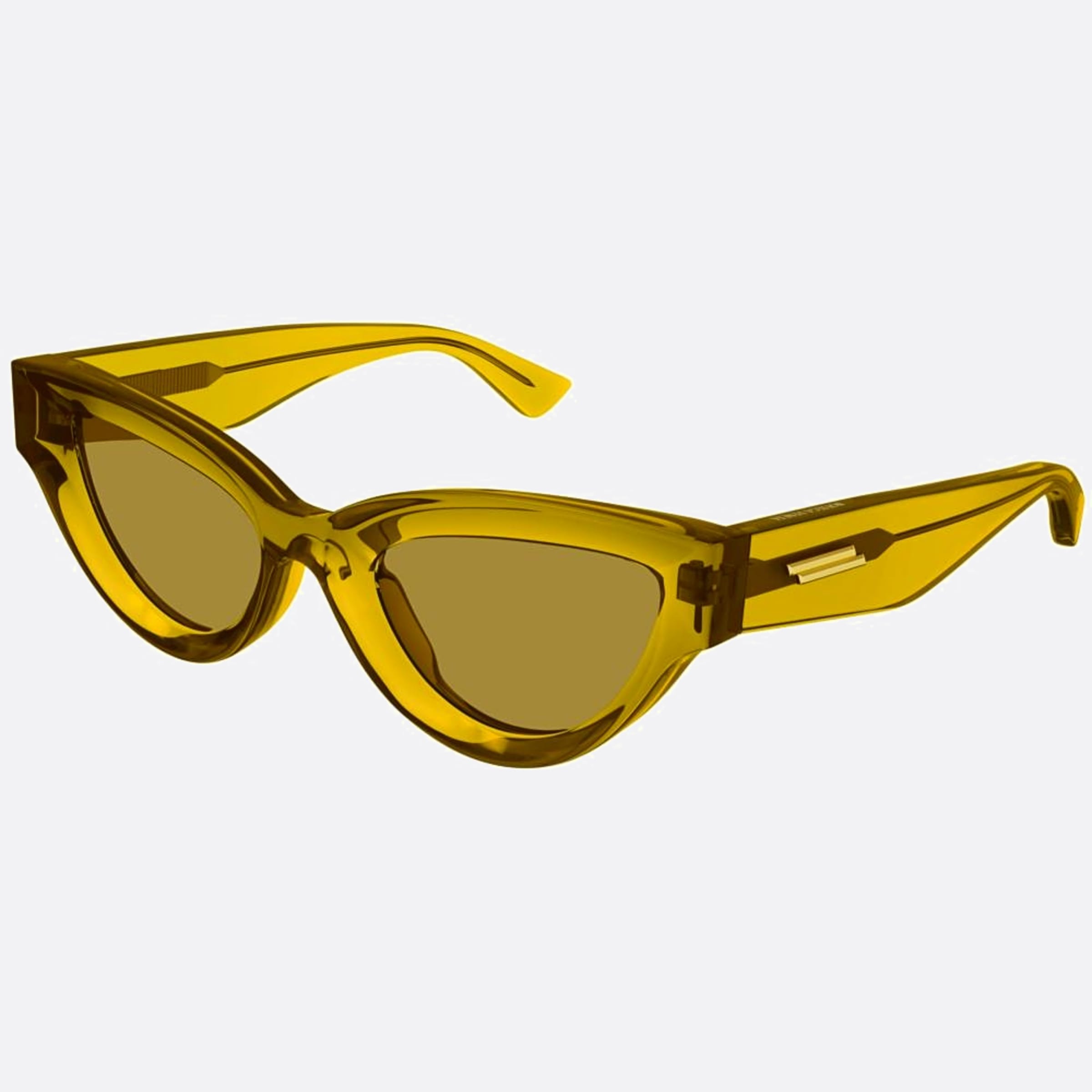 Bottega 53mm Veneta Yellow Cat Eye Woman Sunglasses - Side View