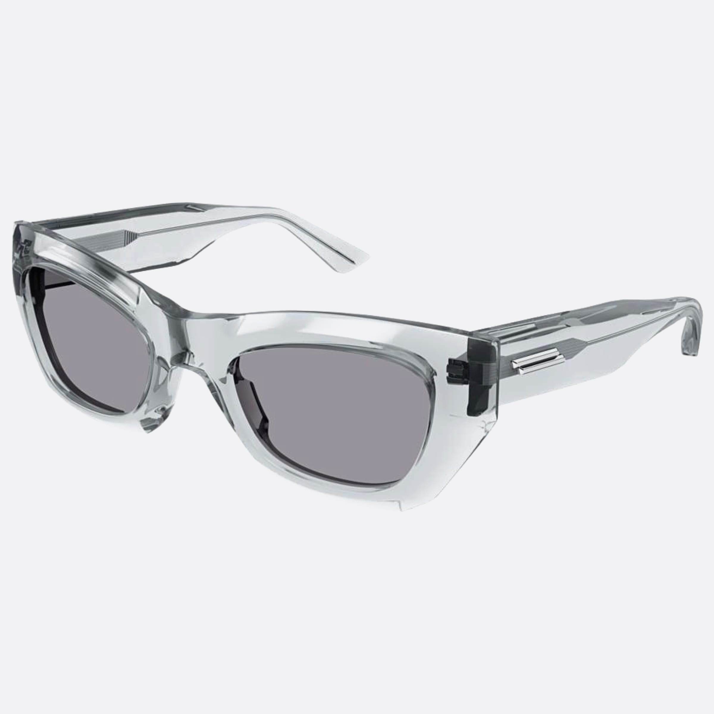 Bottega 52mm Veneta Grey Cat Eye Woman Sunglasses - Side View