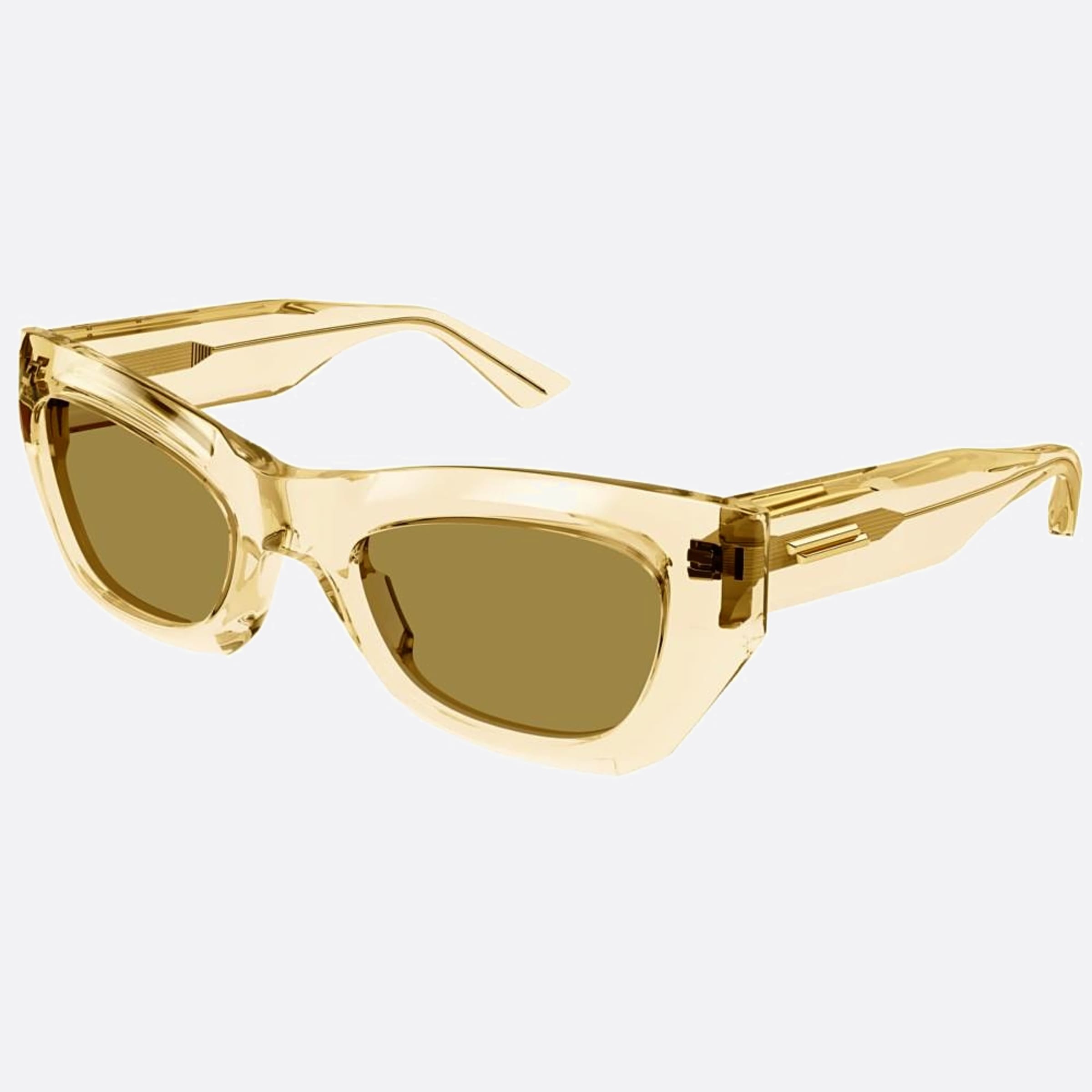 Bottega 52mm Veneta Yellow Cat Eye Woman Sunglasses - Side View