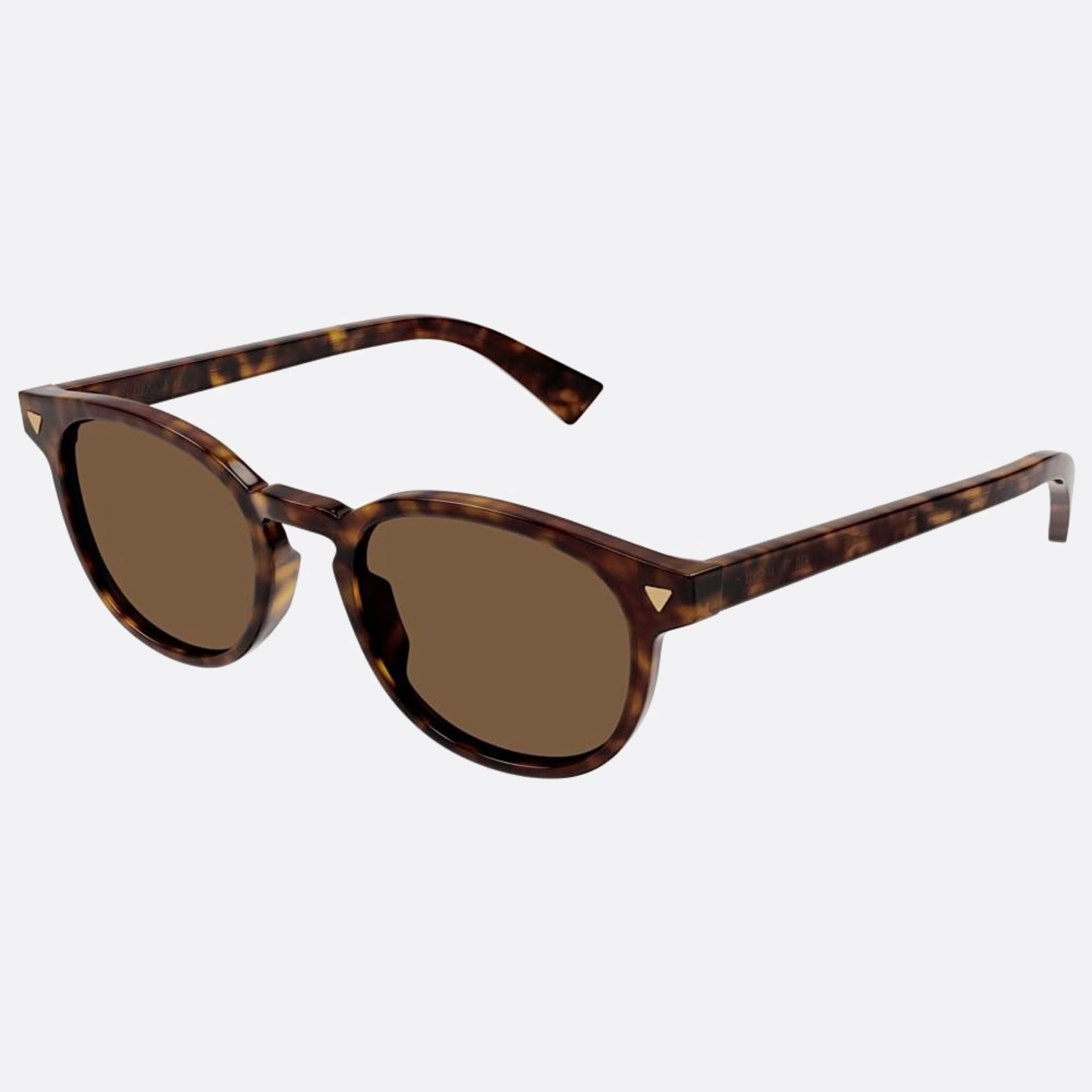 Bottega 50mm Veneta Havana Round Man Sunglasses - Side View