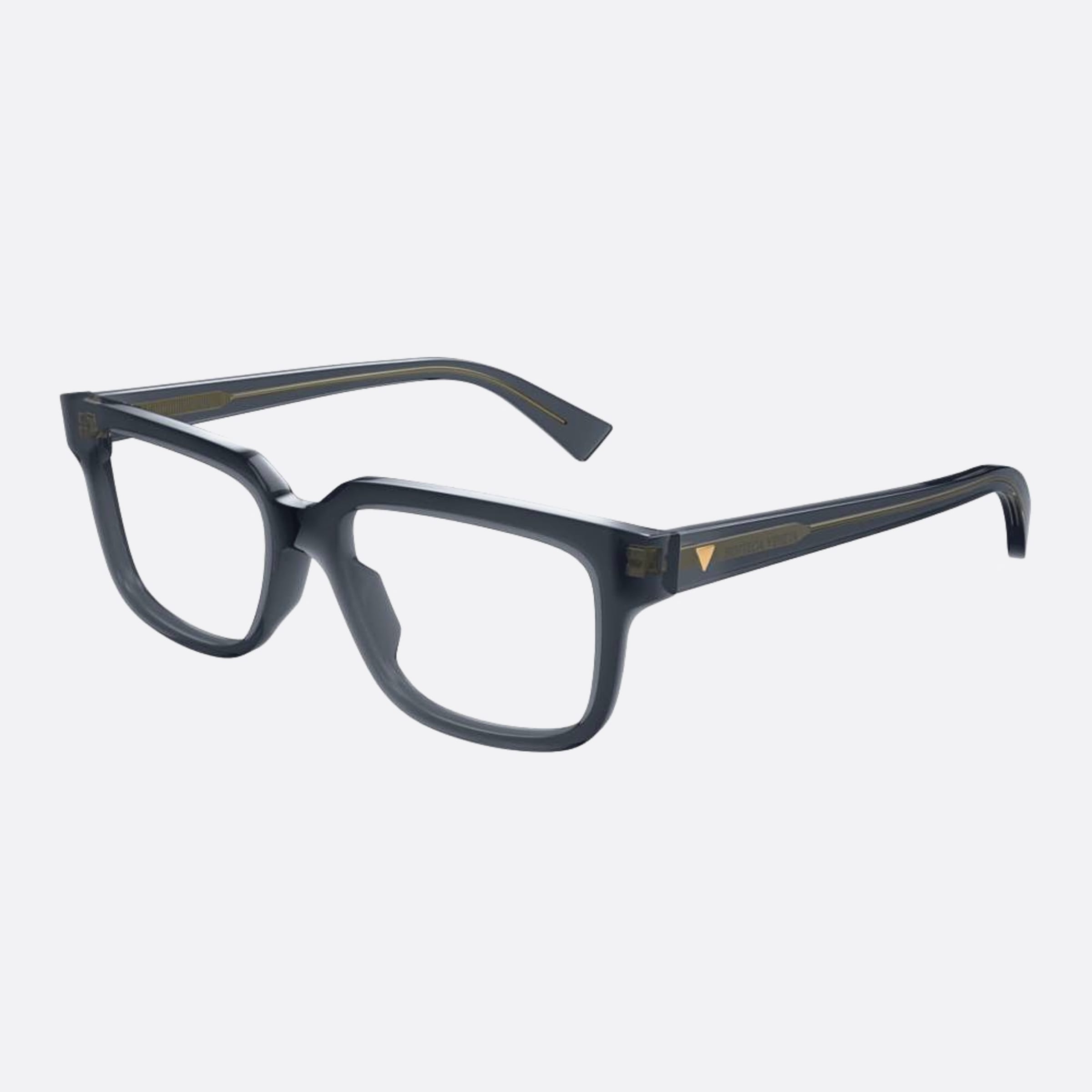 Bottega 56mm Veneta Grey Rectangle Man Eyeglasses - Side View