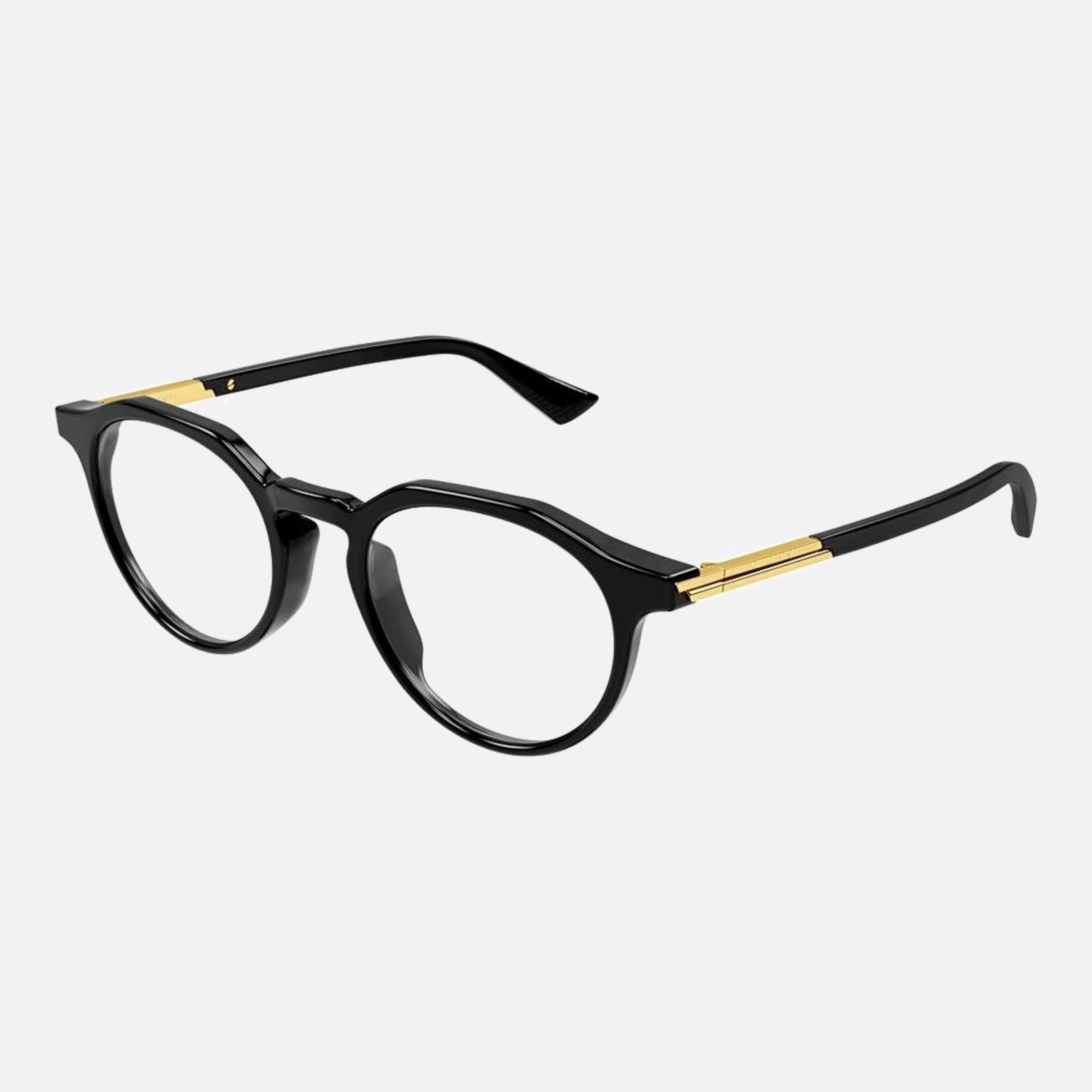 Bottega 48mm Veneta Black Pantos Man Eyeglasses - Side View