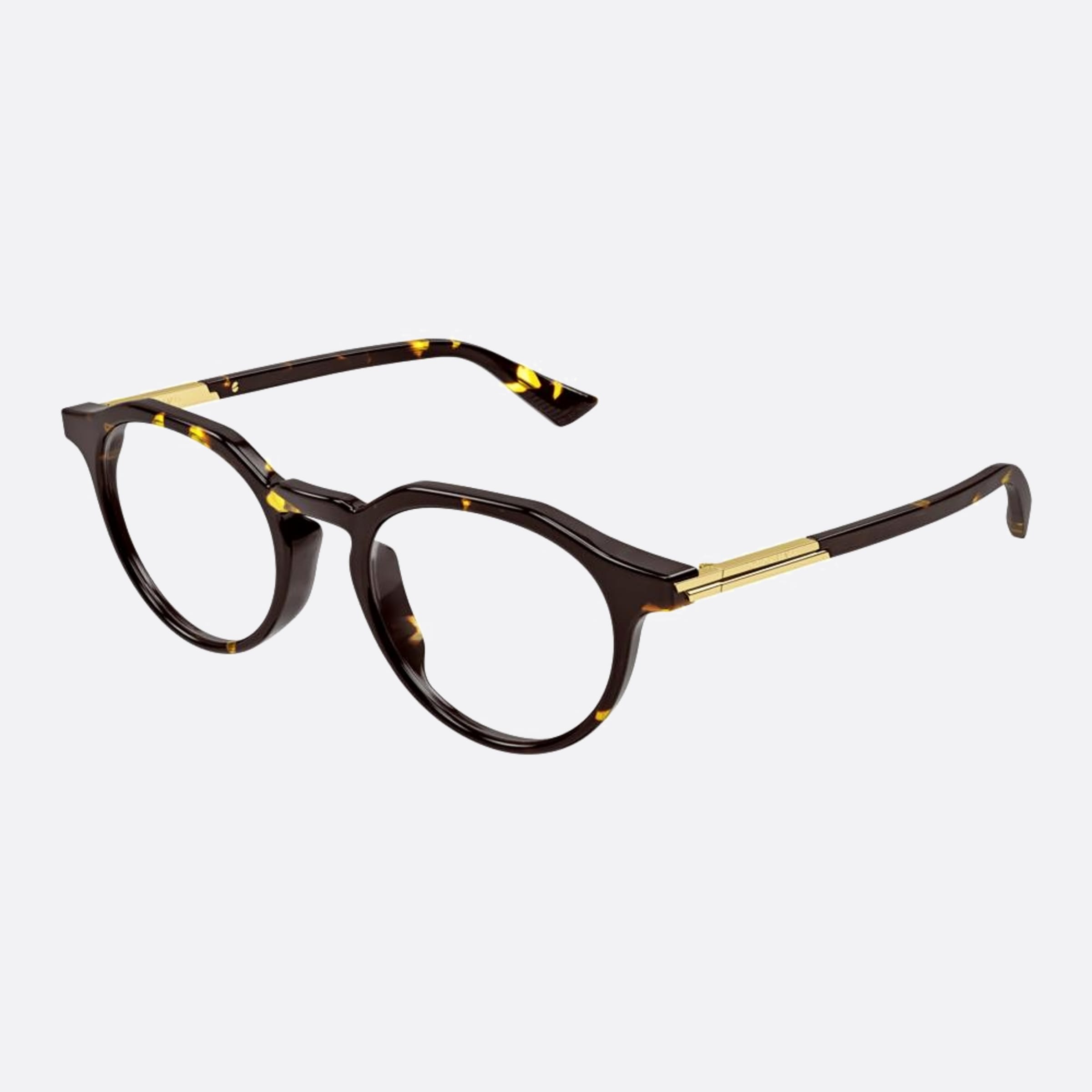 Bottega 48mm Veneta Havana Pantos Man Eyeglasses - Side View