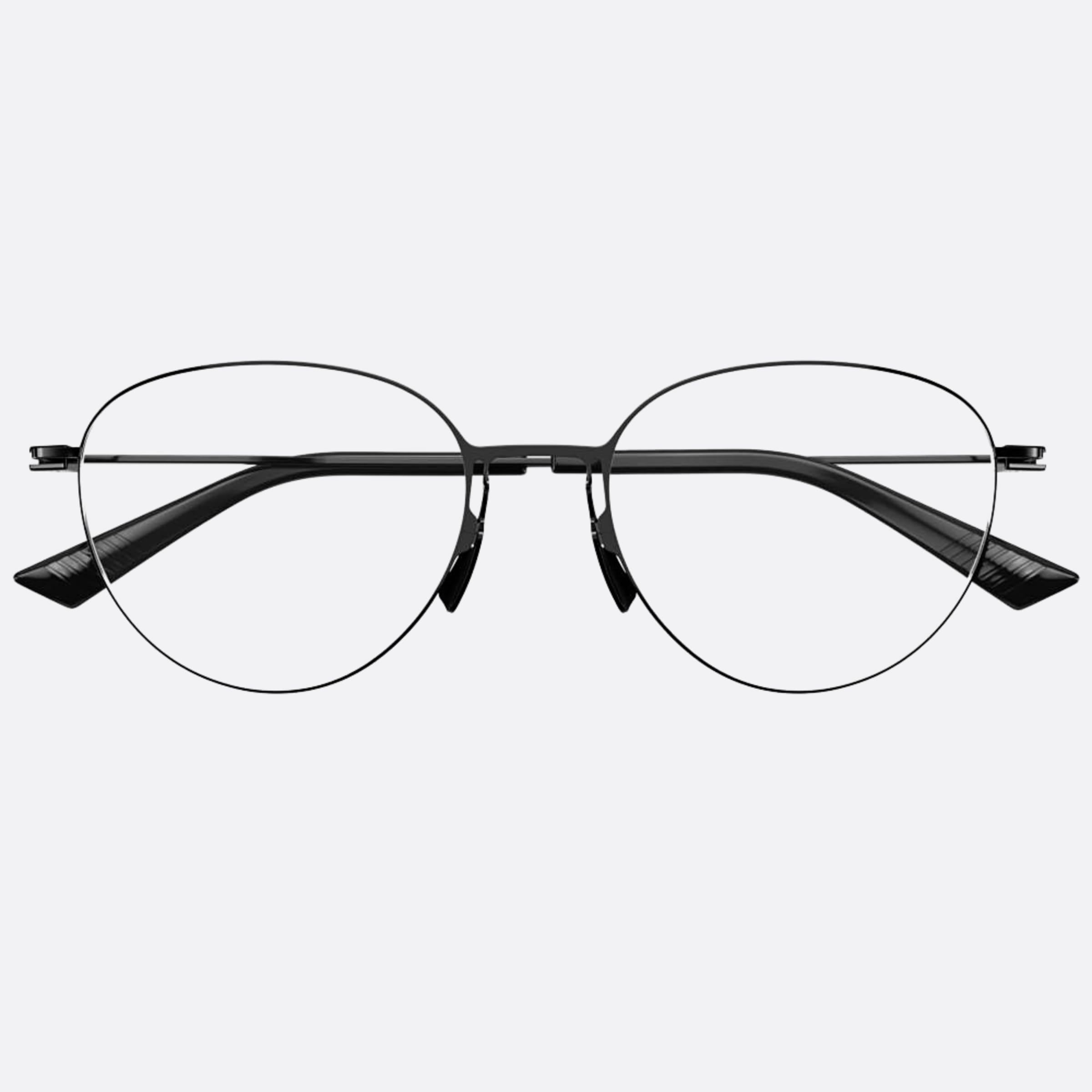 Bottega 50mm Veneta Black Round Man Eyeglasses - Main View