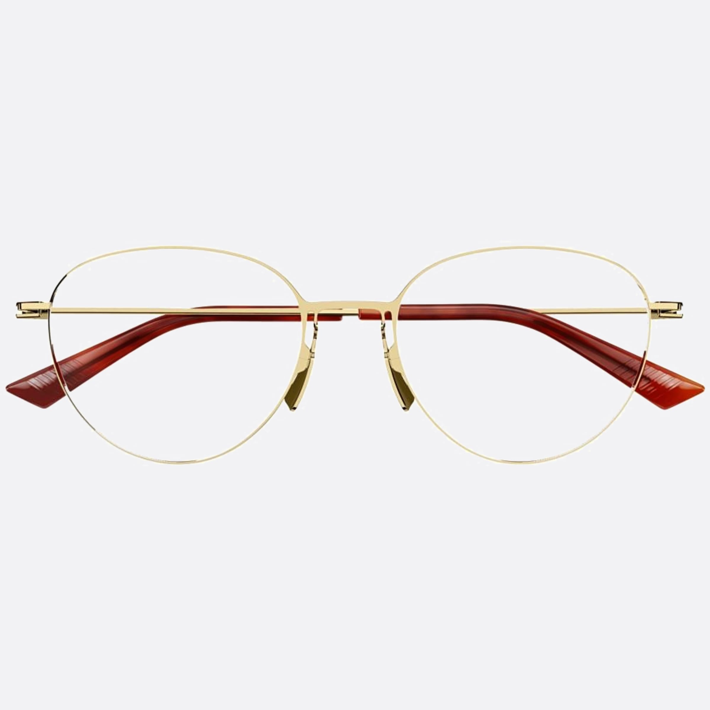 Bottega 50mm Veneta Gold Round Man Eyeglasses - Main View