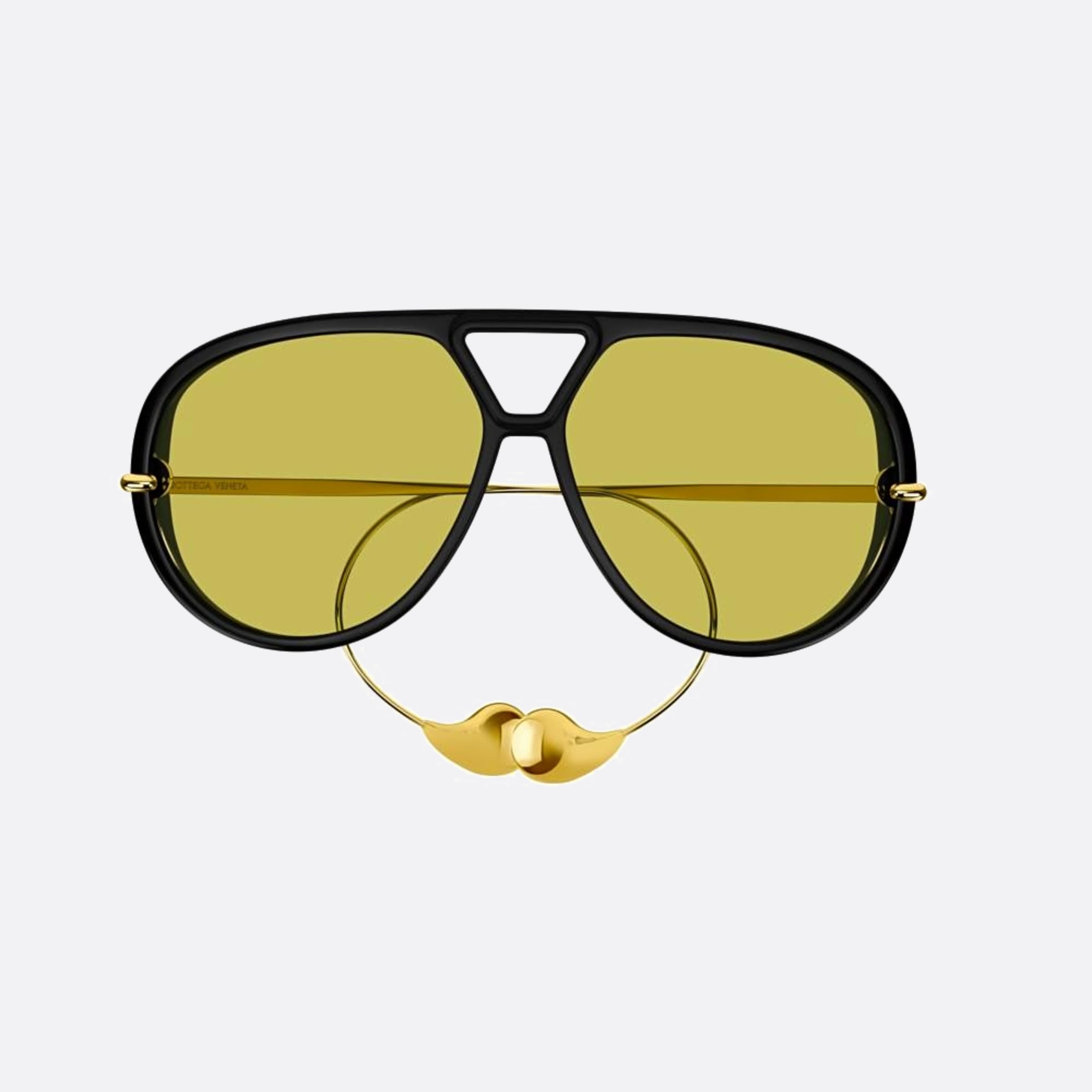 Bottega 63mm Veneta Black Pilot Woman Sunglasses - Main View