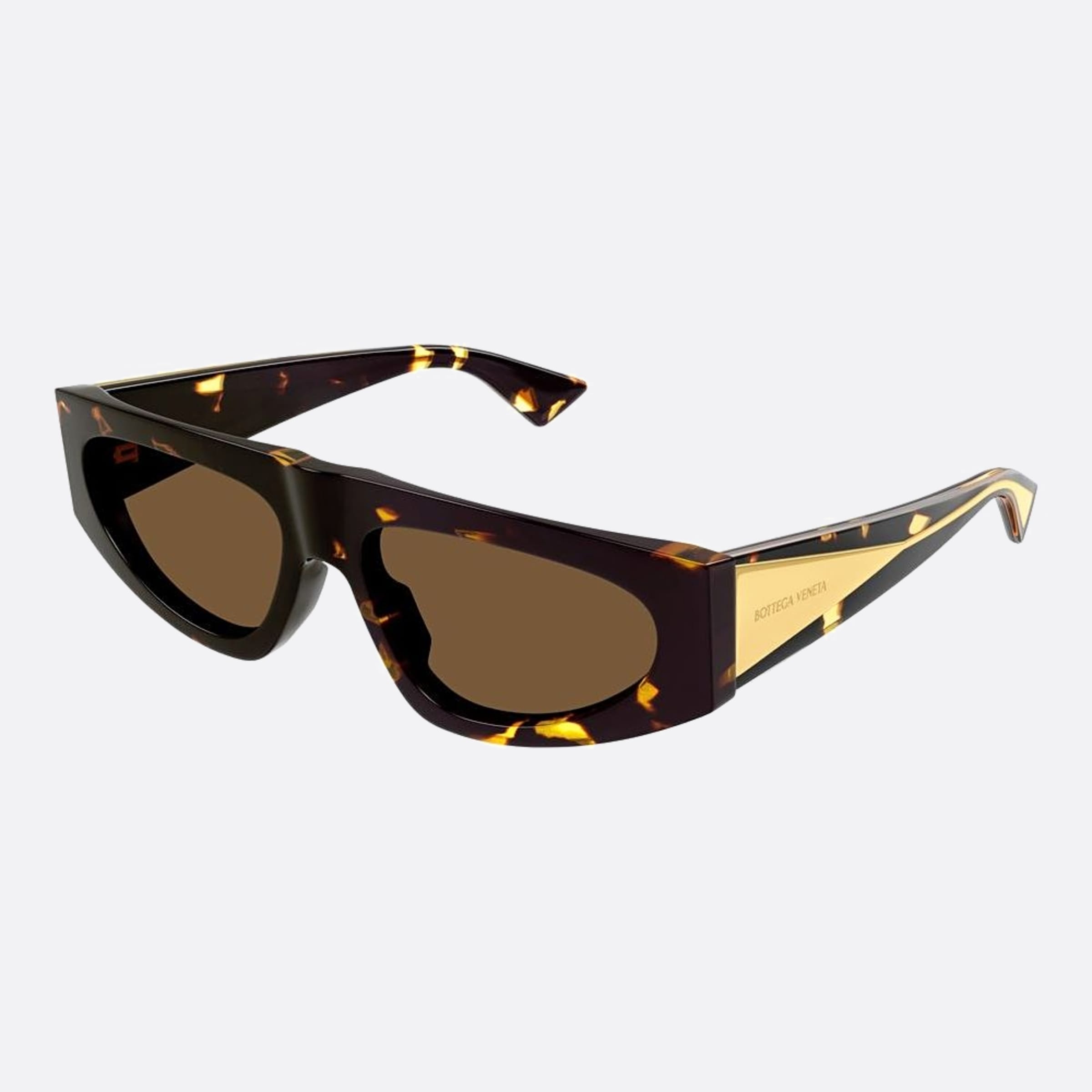 Bottega 57mm Veneta Havana Geometric Woman Sunglasses - Side View