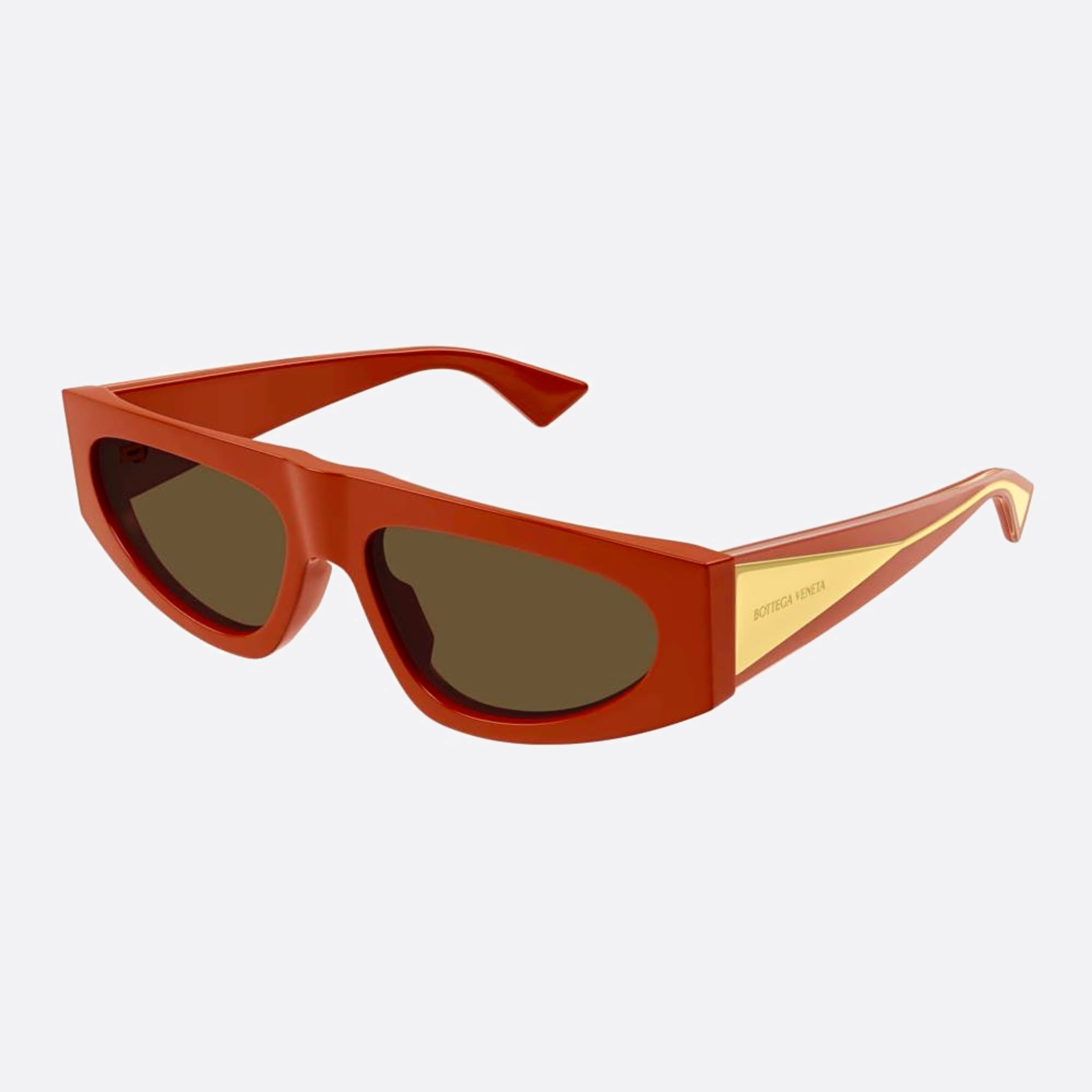 Bottega 57mm Veneta Orange Geometric Woman Sunglasses - Side View