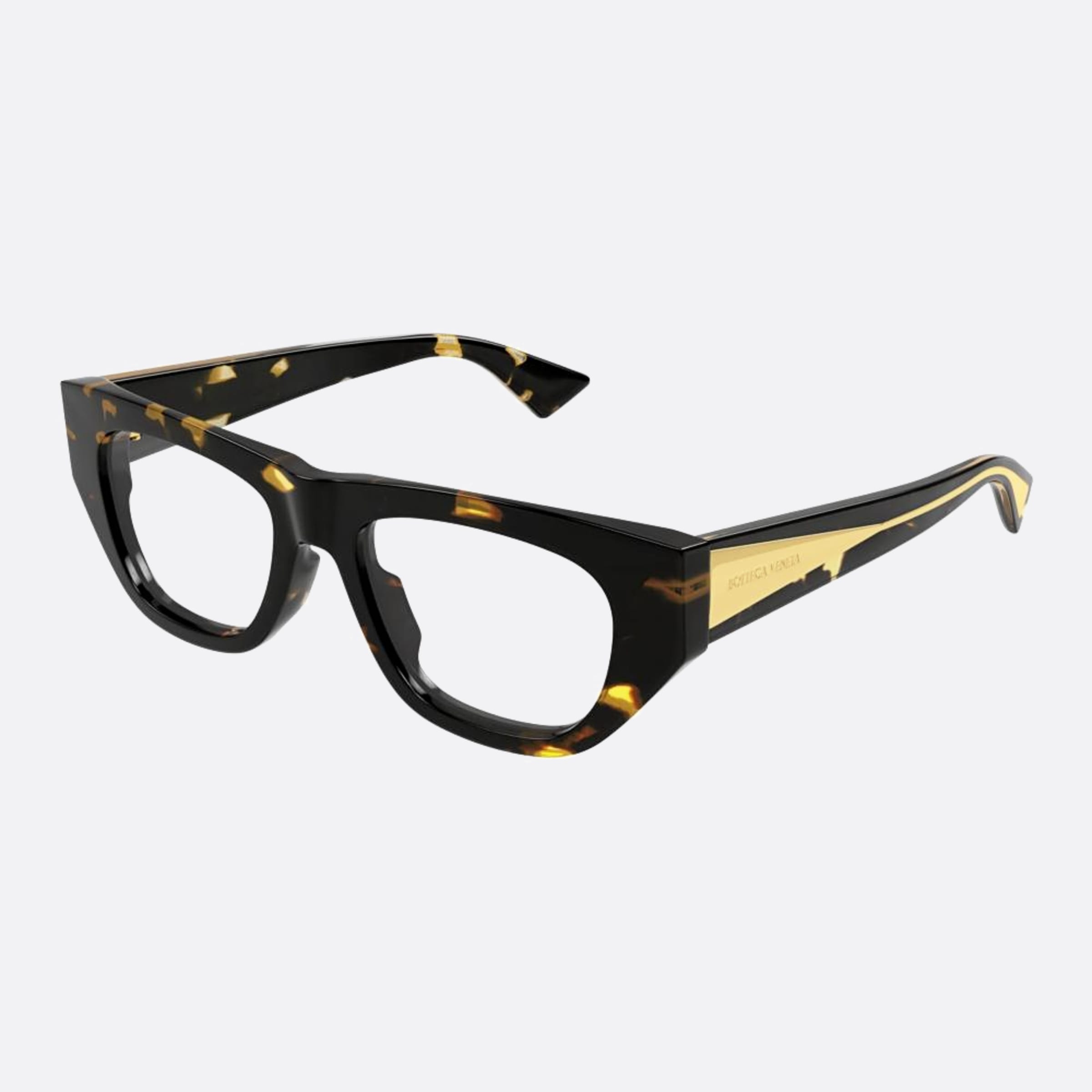 Bottega 51mm Veneta Havana Squared Woman Eyeglasses - Side View