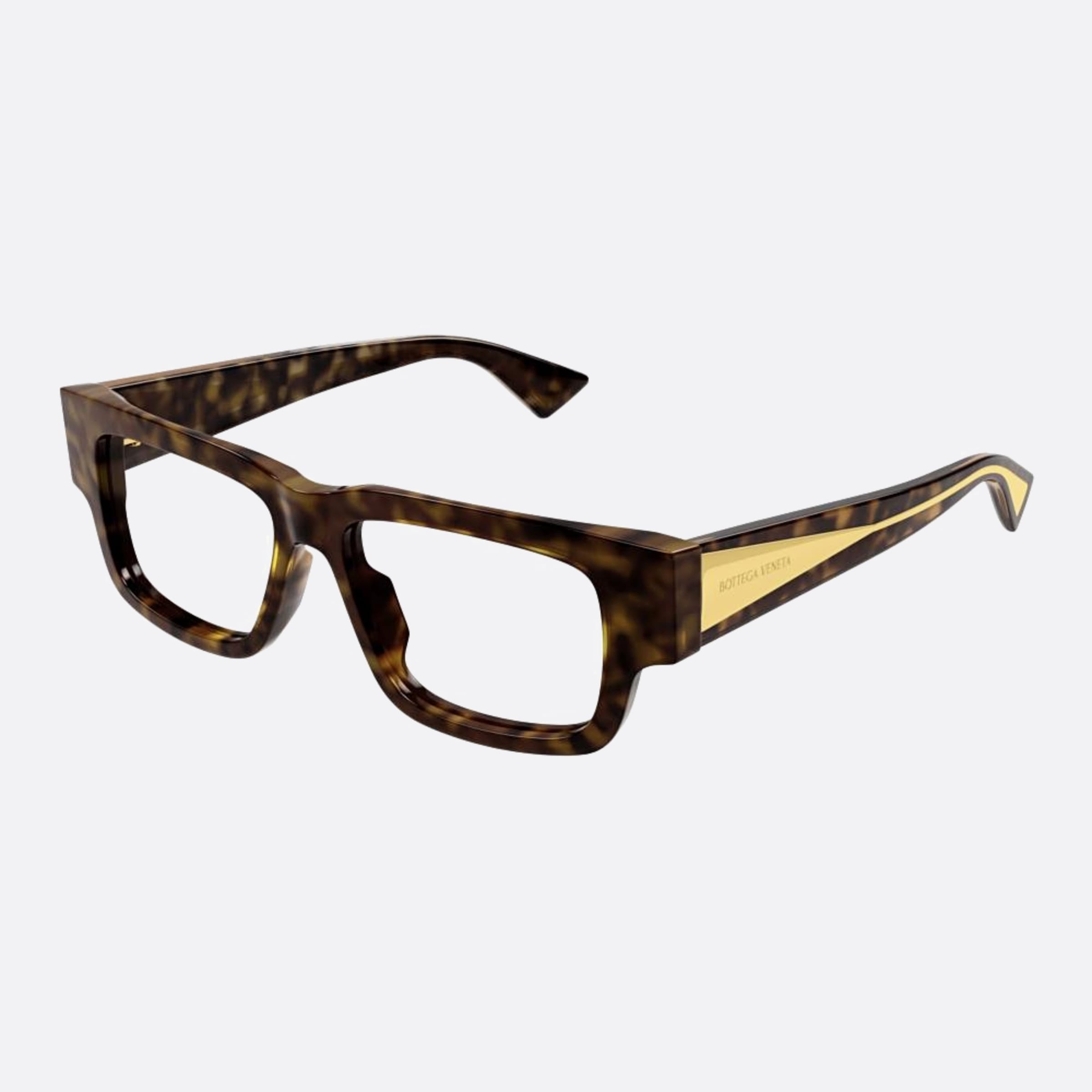 Bottega 51mm Veneta Havana Rectangle Woman Eyeglasses - Side View