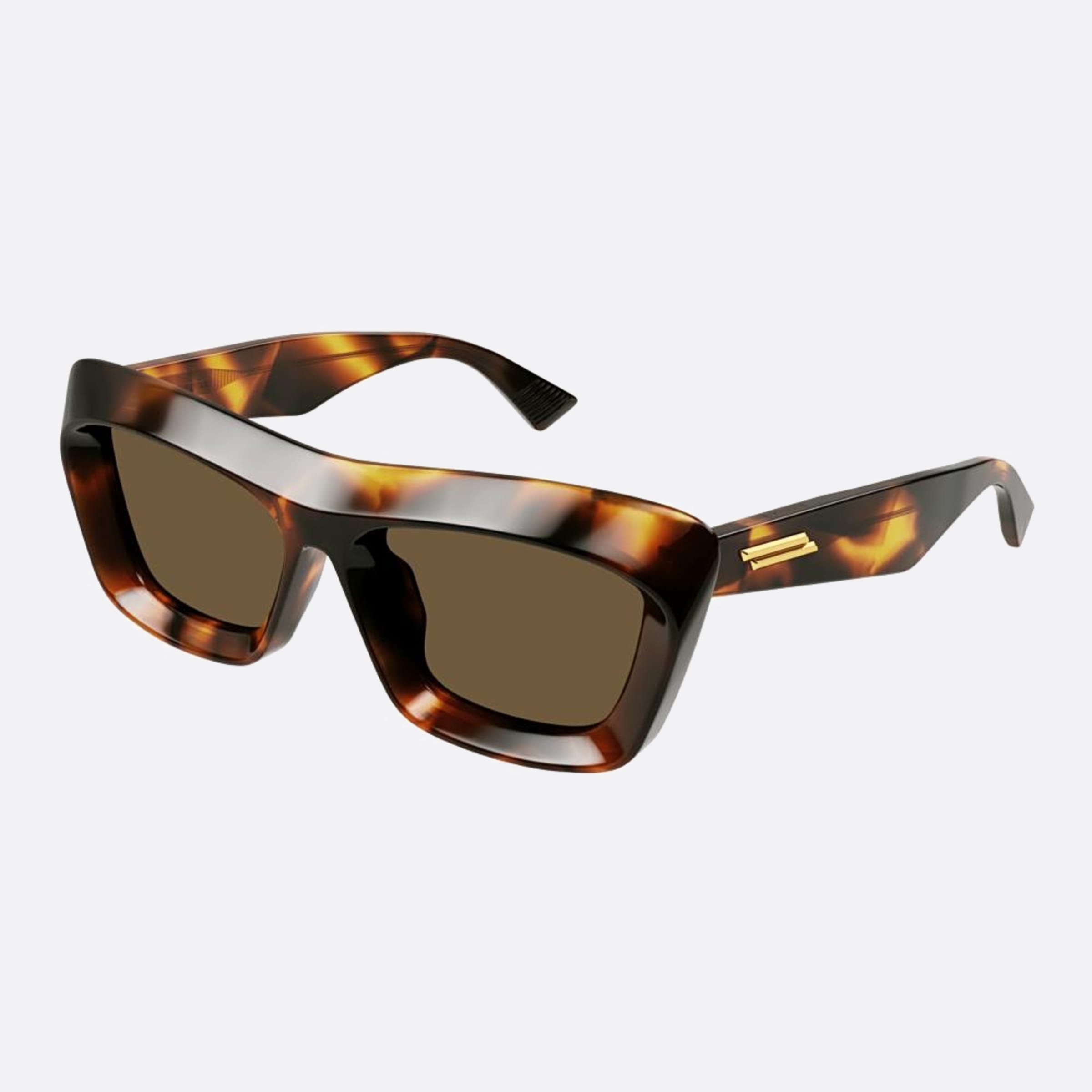 Bottega 53mm Veneta Havana Squared Woman Sunglasses - Side View