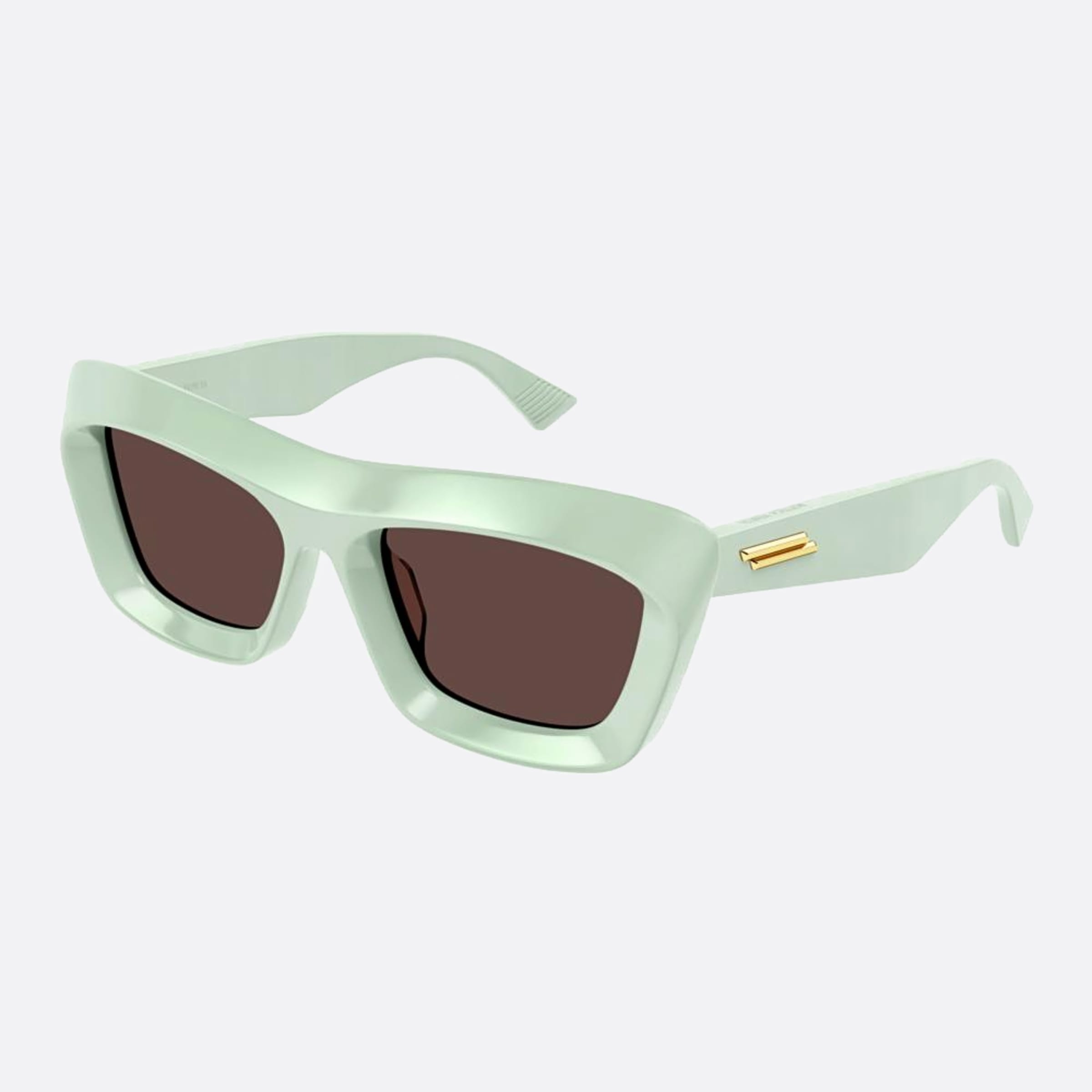 Bottega 53mm Veneta Grb Green Squared Woman Sunglasses - Side View