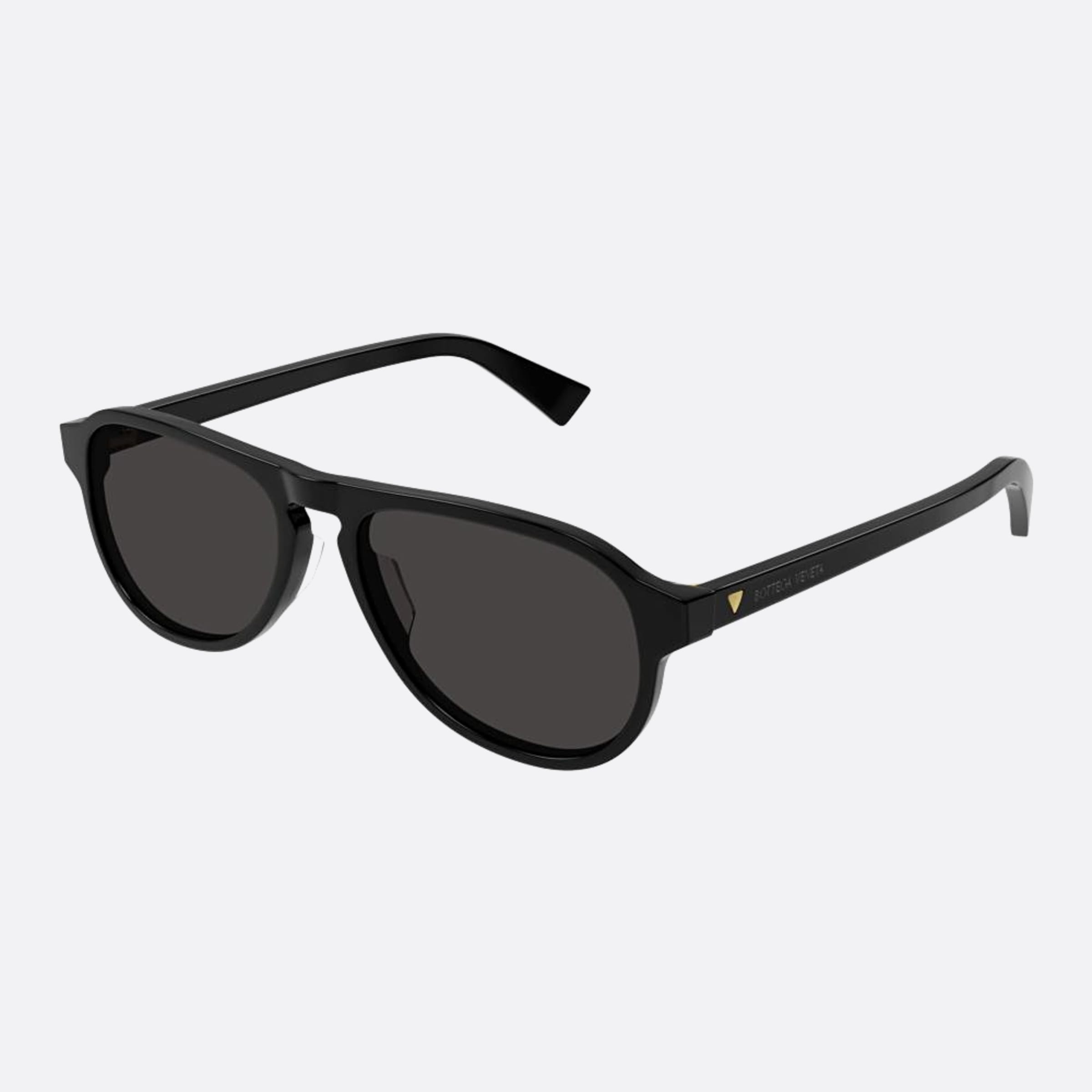 Bottega 55mm Veneta Black Oval Man Sunglasses - Side View