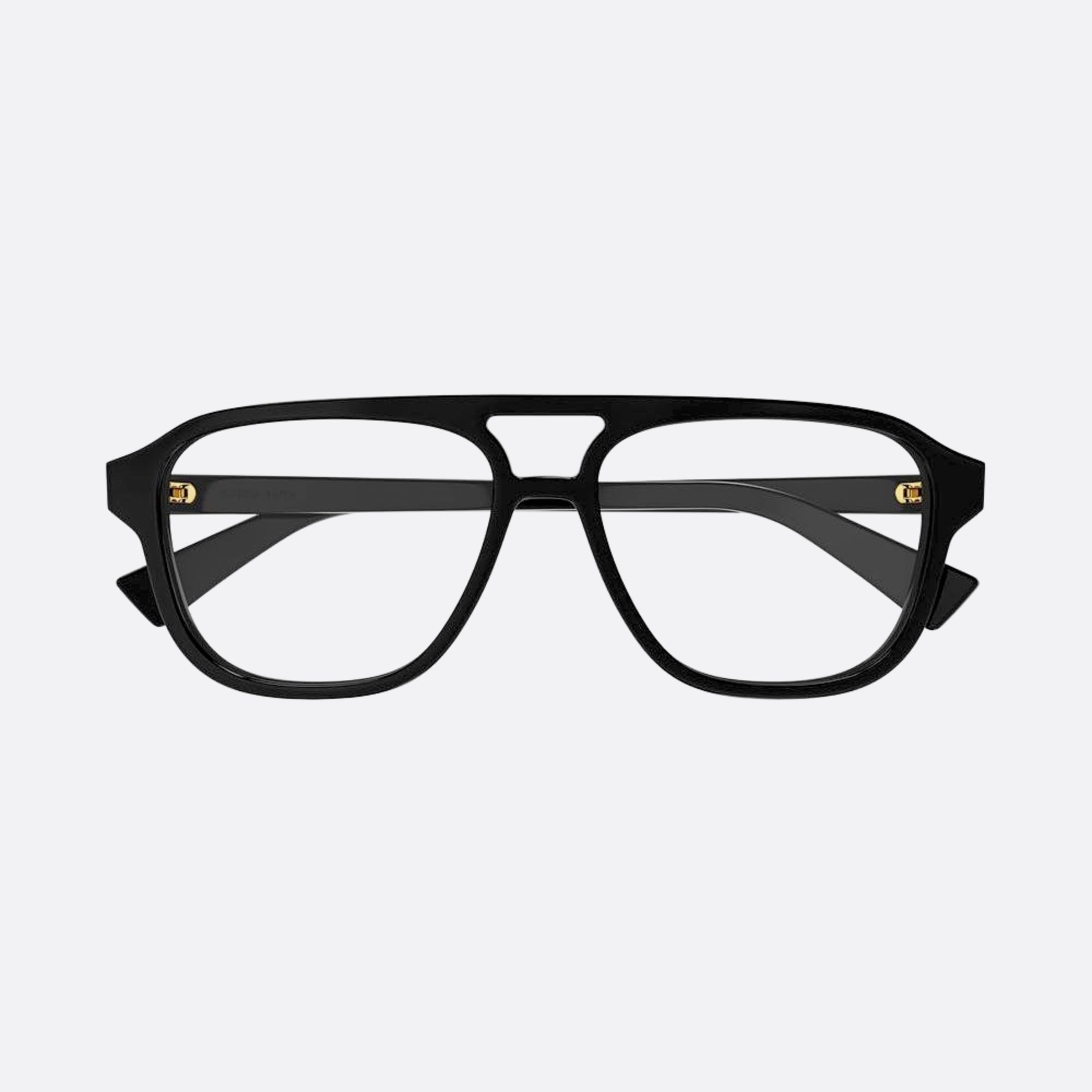 Bottega 56mm Veneta Black Pilot Man Eyeglasses - Main View