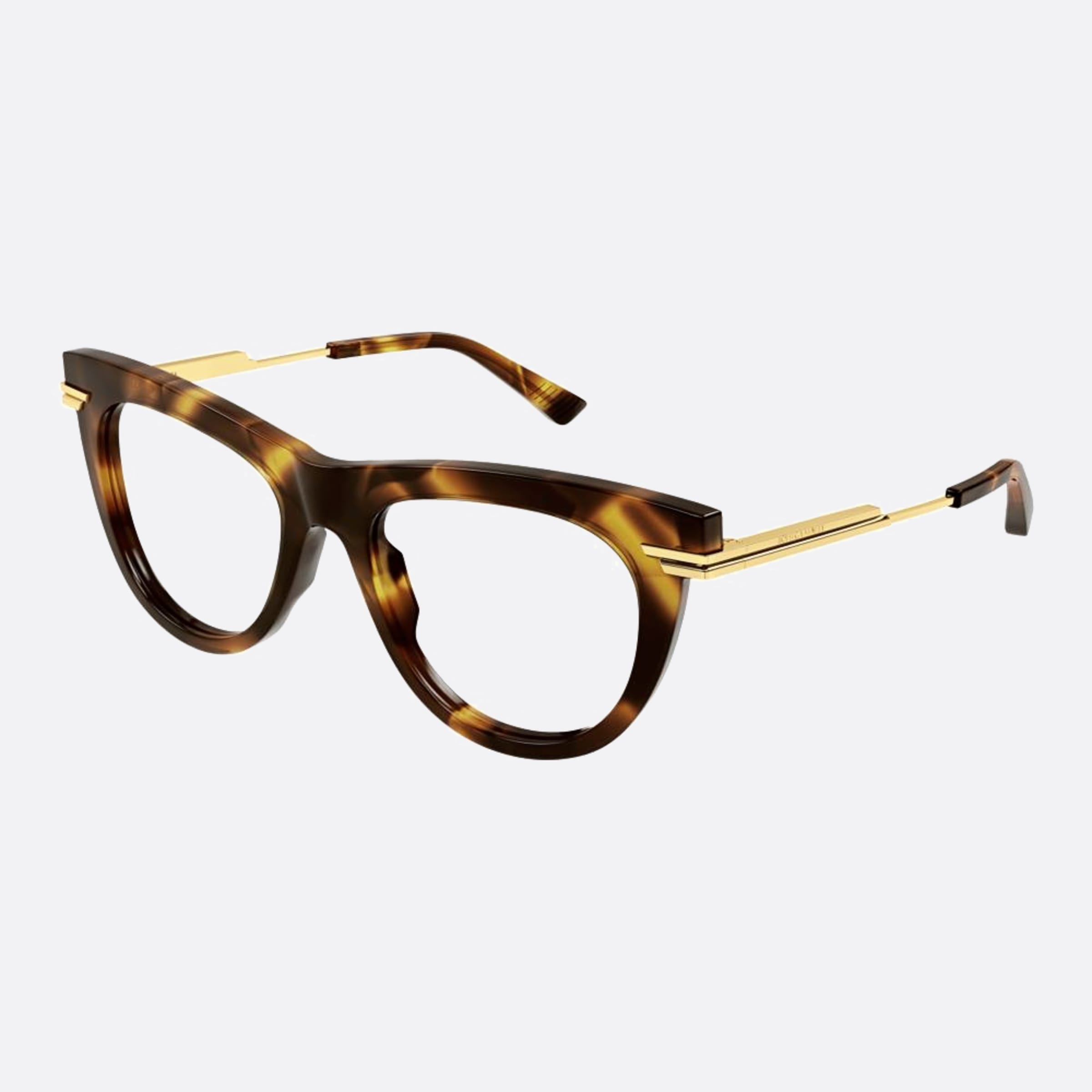 Bottega 51mm Veneta Havana Pantos Woman Eyeglasses - Side View