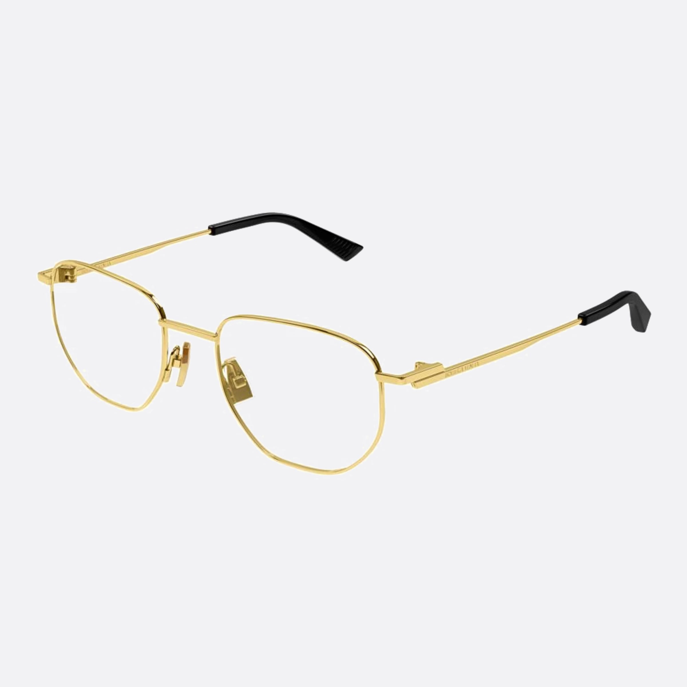 Bottega 50mm Veneta Gold Pantos Unisex Eyeglasses - Side View