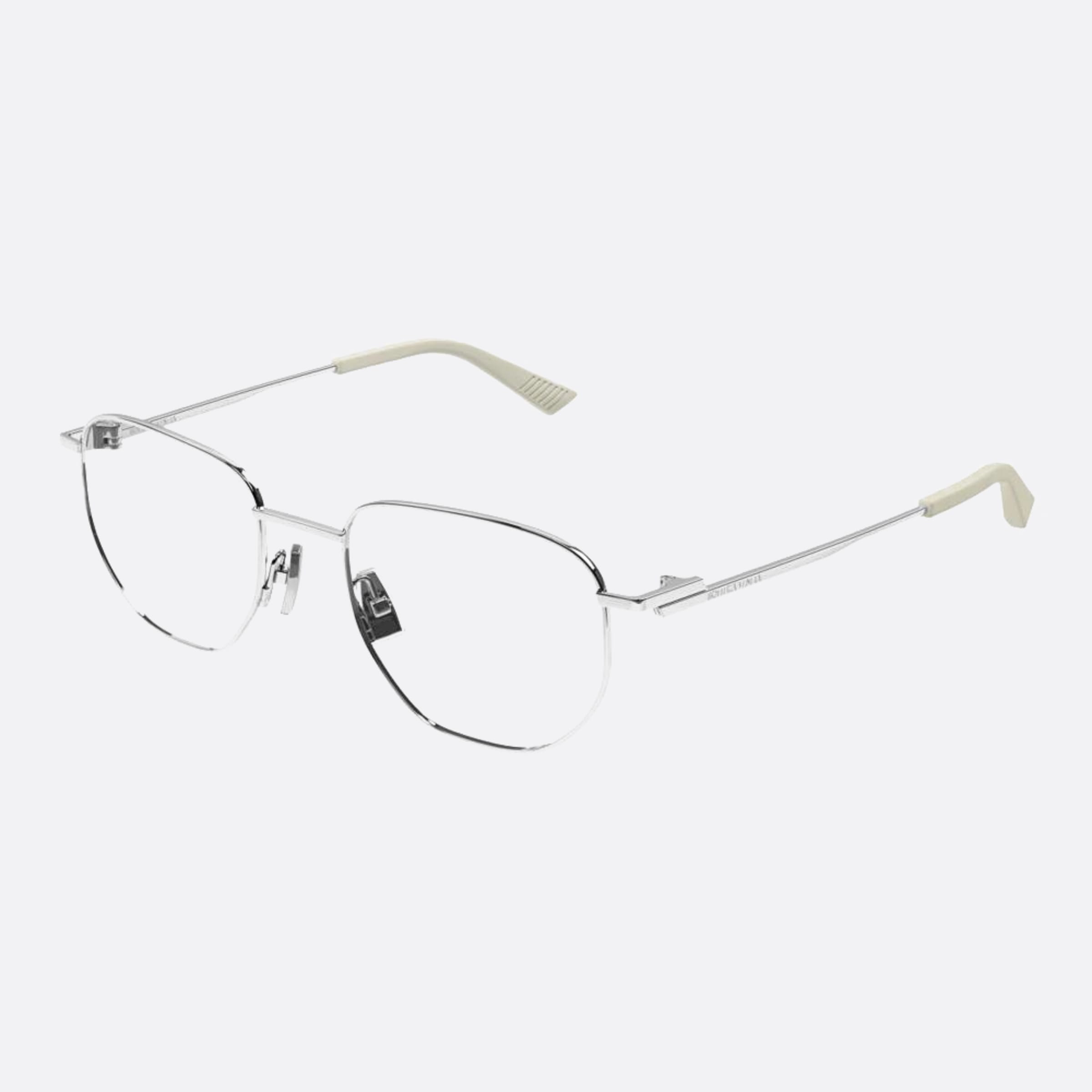 Bottega 50mm Veneta Silver Pantos Unisex Eyeglasses - Side View