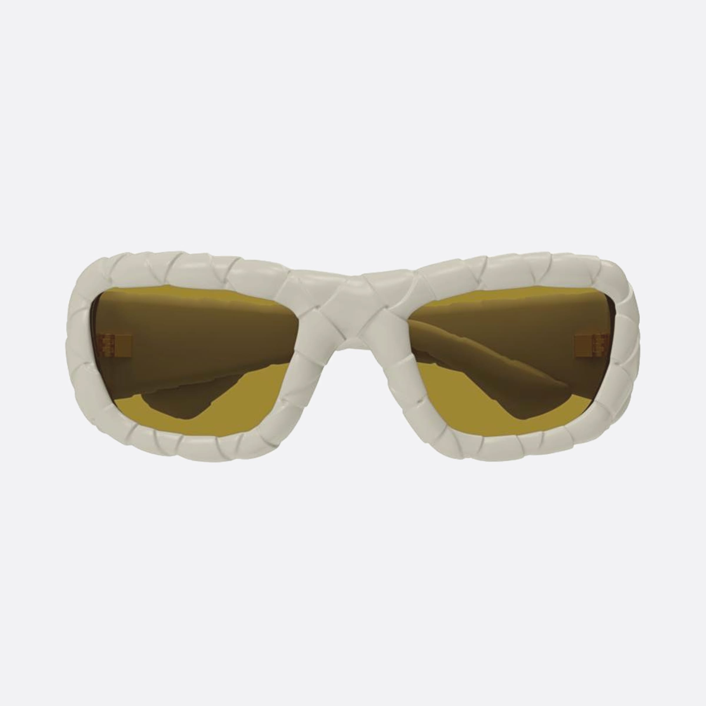 Bottega 56mm Veneta White Geometric Woman Sunglasses - Main View