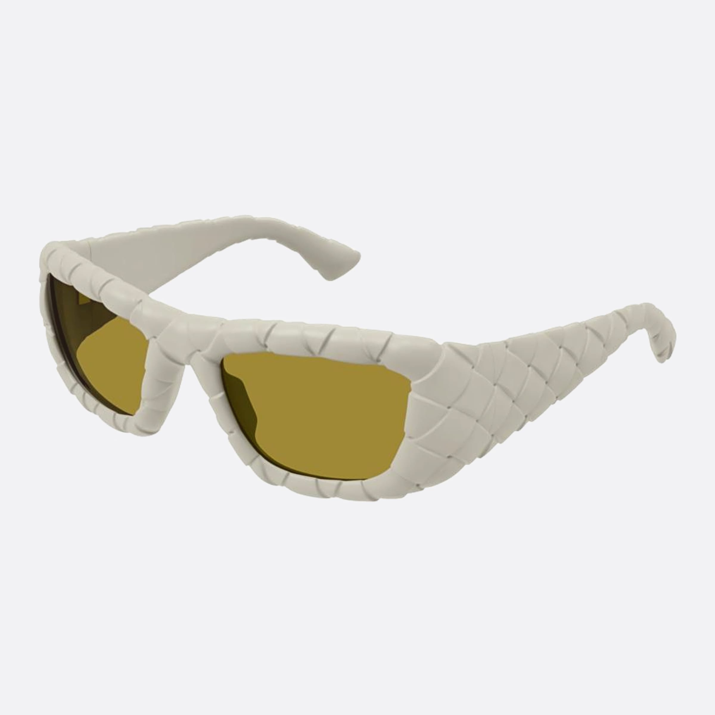 Bottega 56mm Veneta White Geometric Woman Sunglasses - Side View