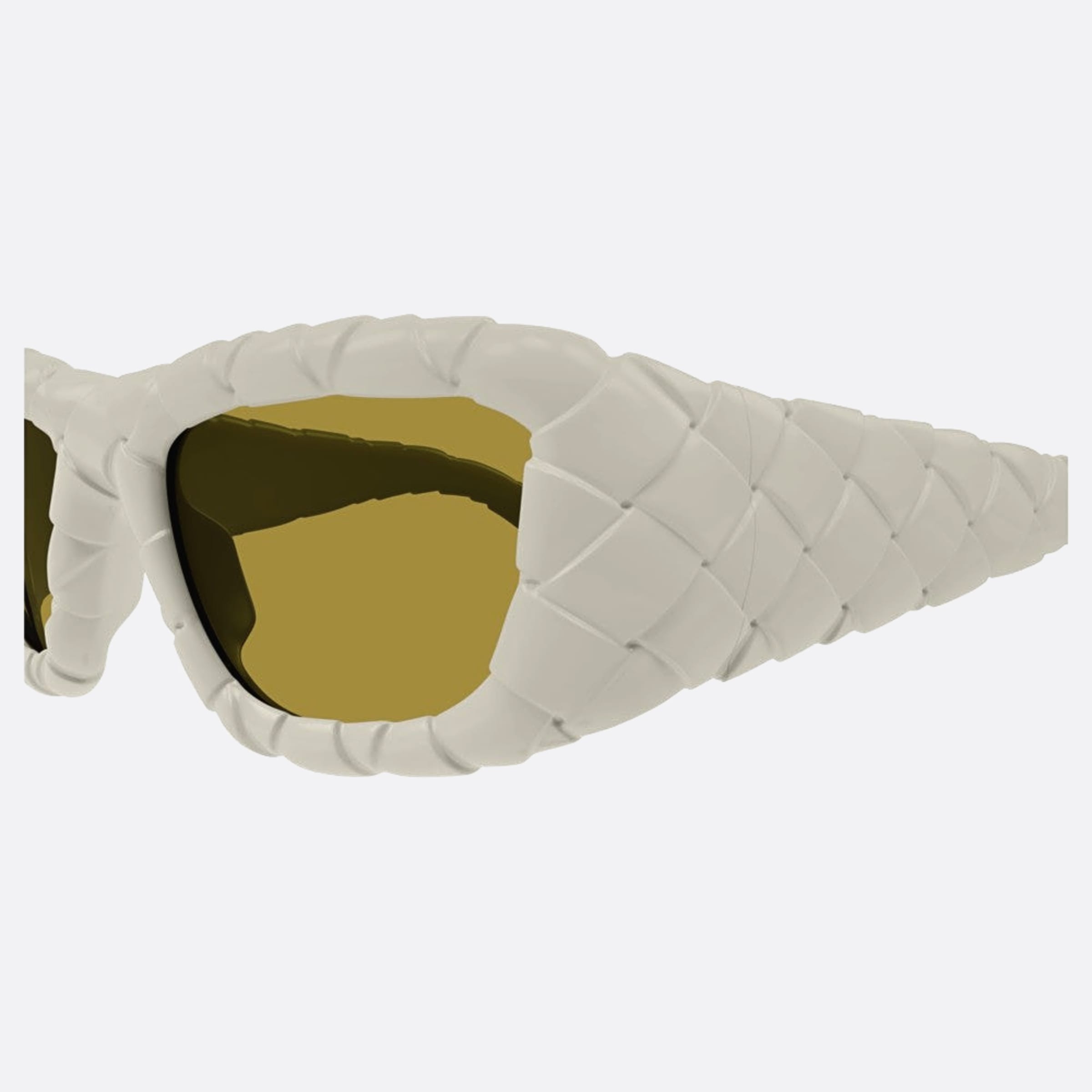 Bottega 56mm Veneta White Geometric Woman Sunglasses - Detail View