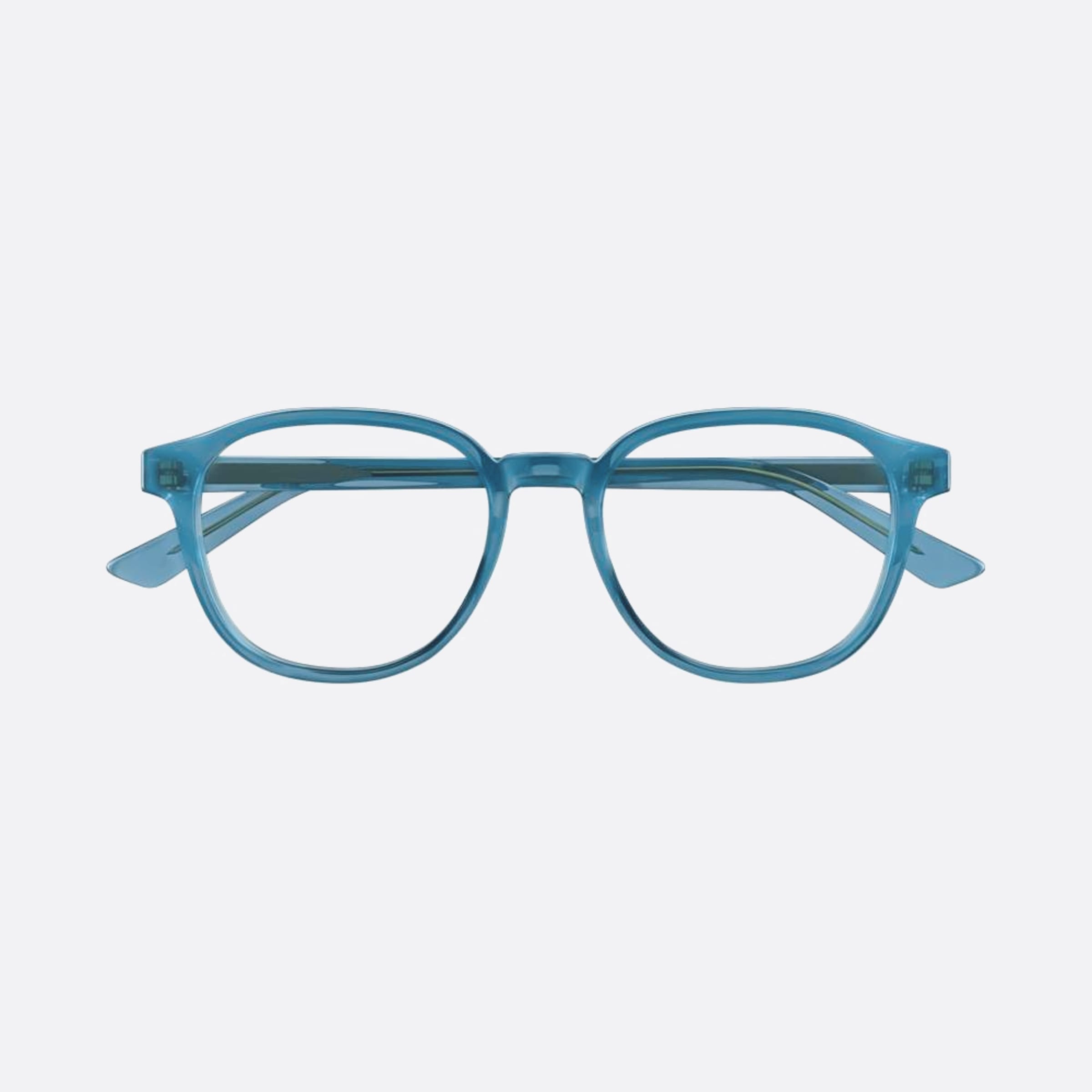Bottega 52mm Veneta Blue Round Man Eyeglasses - Main View