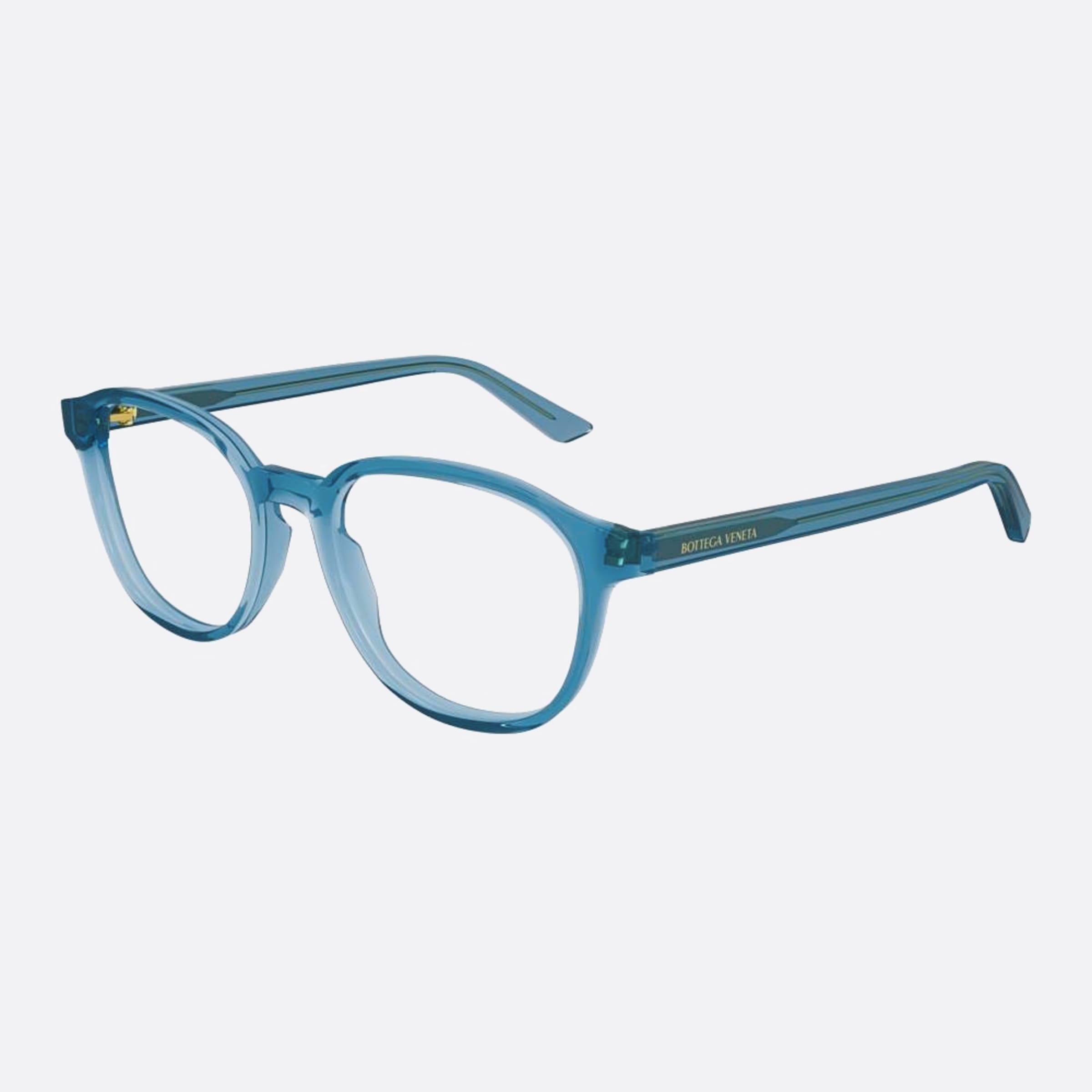 Bottega 52mm Veneta Blue Round Man Eyeglasses - Side View