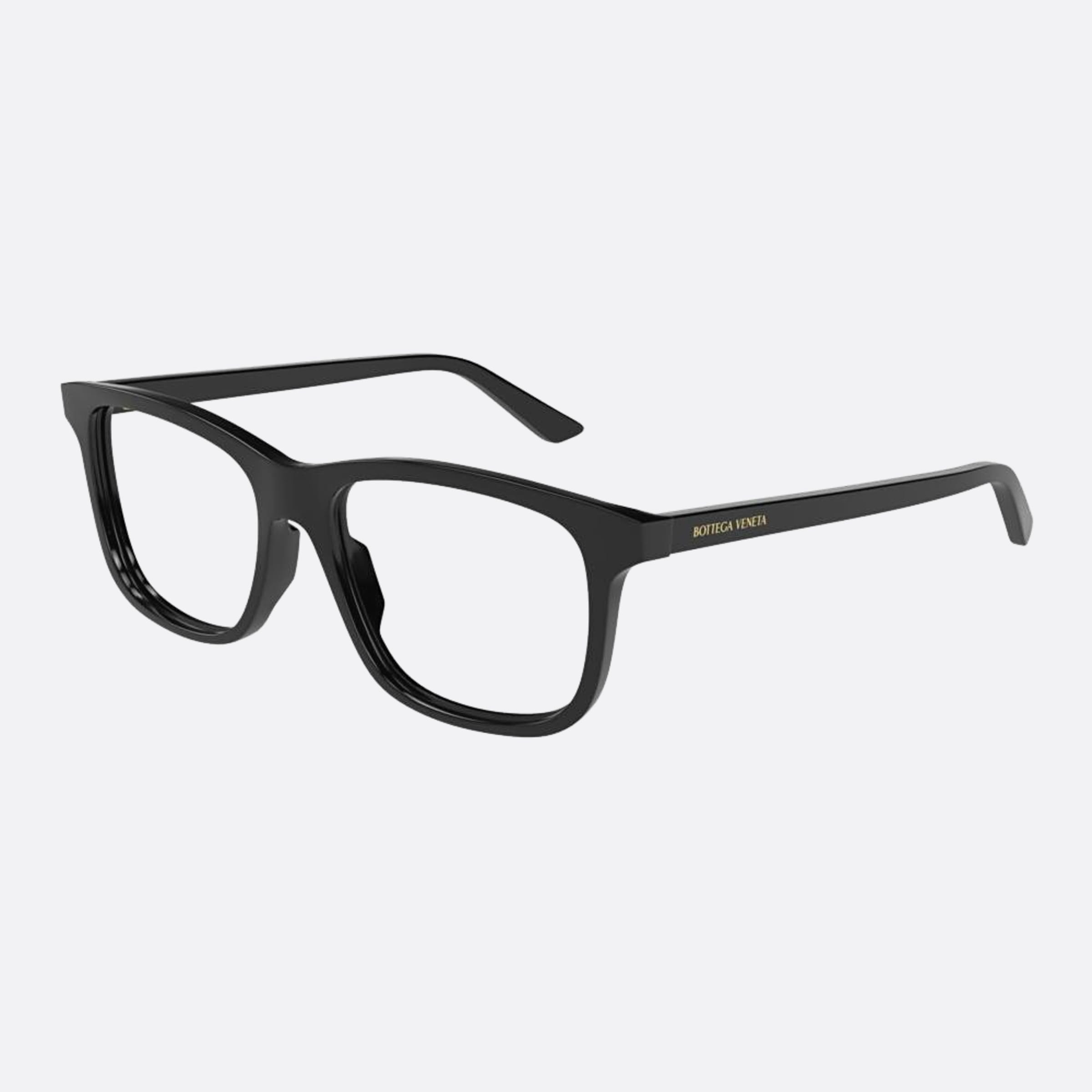Bottega 54mm Veneta Black Squared Unisex Eyeglasses - Side View